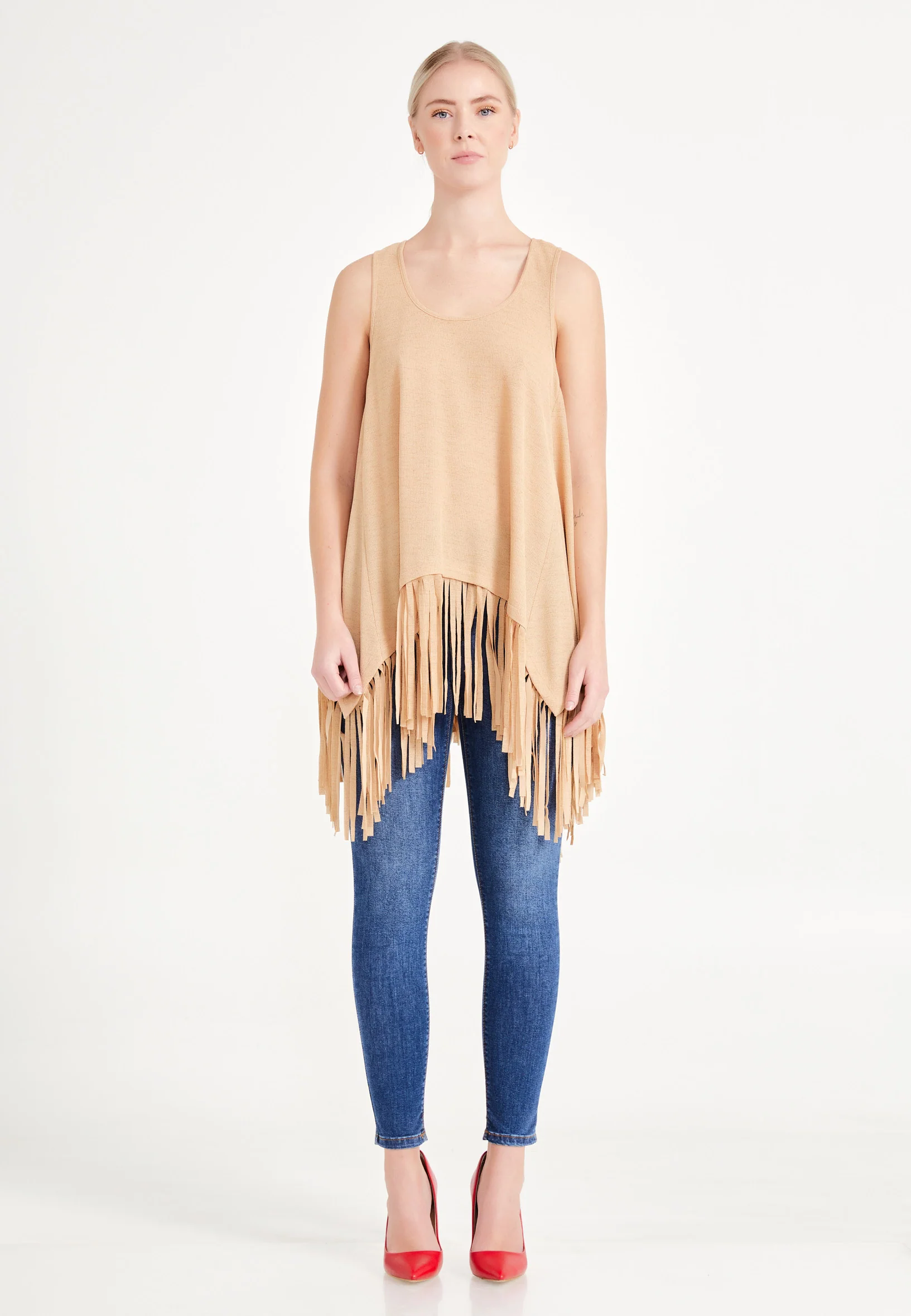 Sleeveless Solid Color Regular Blouse ber20y4136