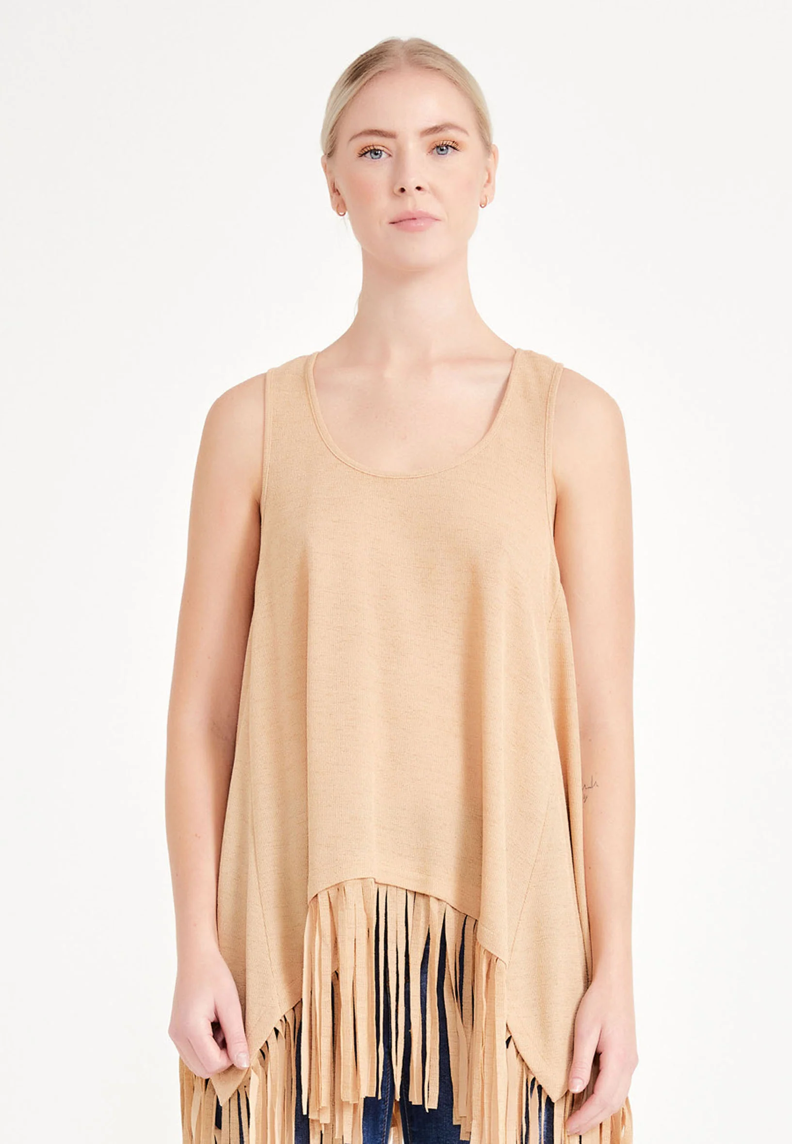 Sleeveless Solid Color Regular Blouse ber20y4136 - Image 4