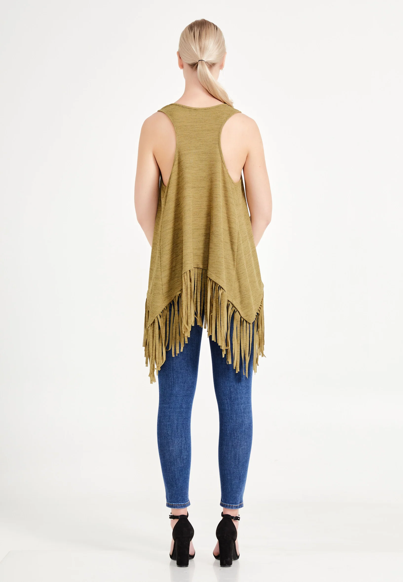 Sleeveless Solid Color Regular Blouse ber20y4136 - Image 6