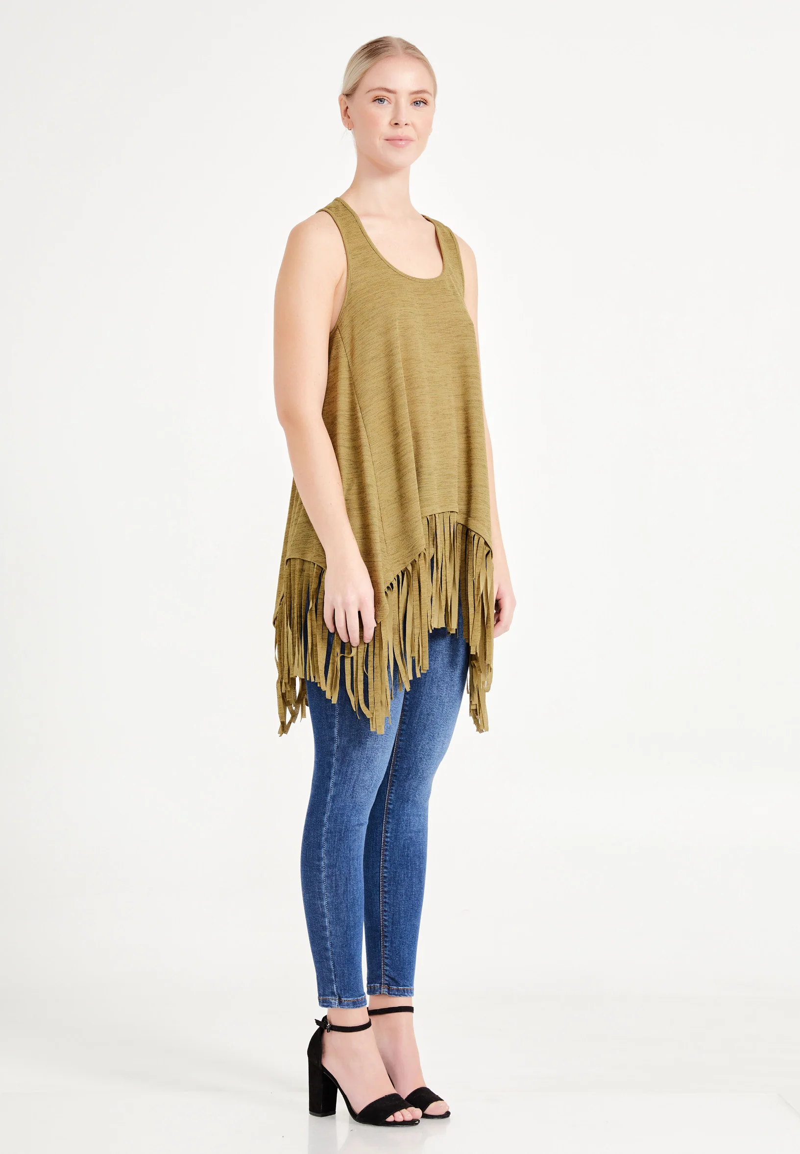 Sleeveless Solid Color Regular Blouse ber20y4136 - Image 7