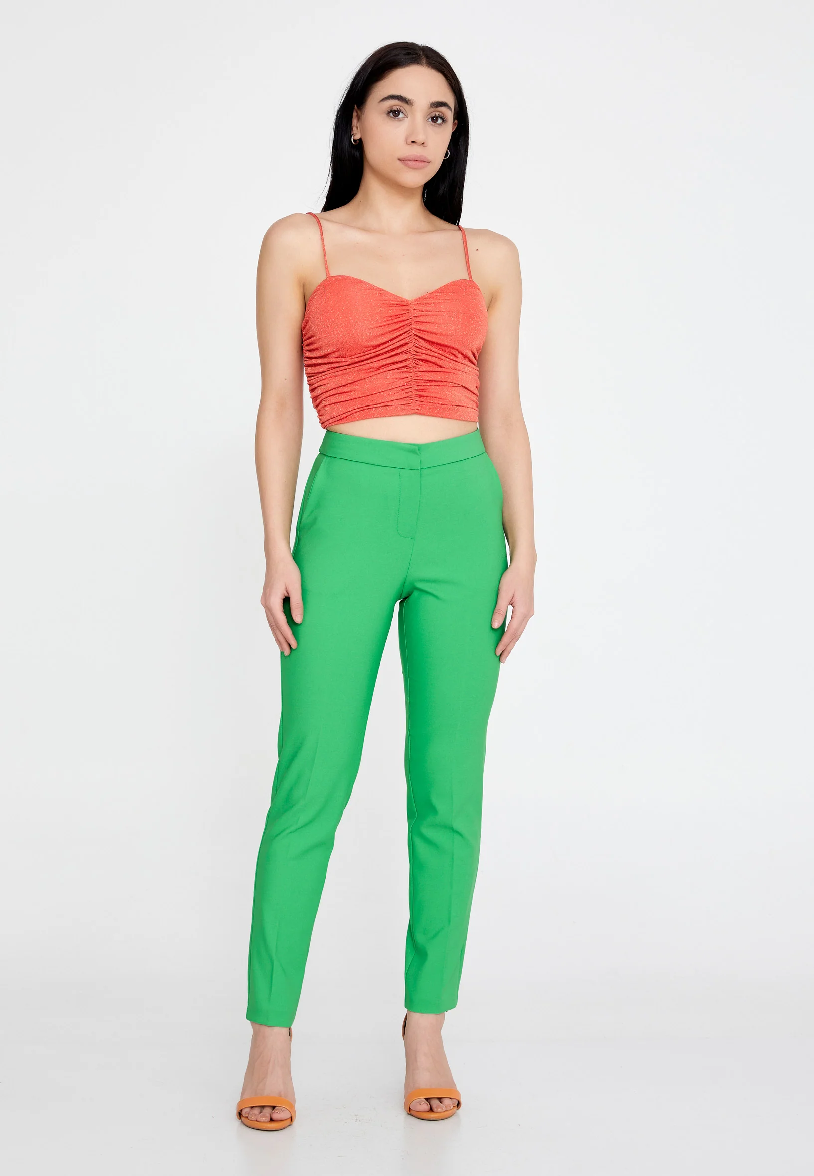 Sleeveless Solid Color Regular Blouse ber23k4108 - Image 10