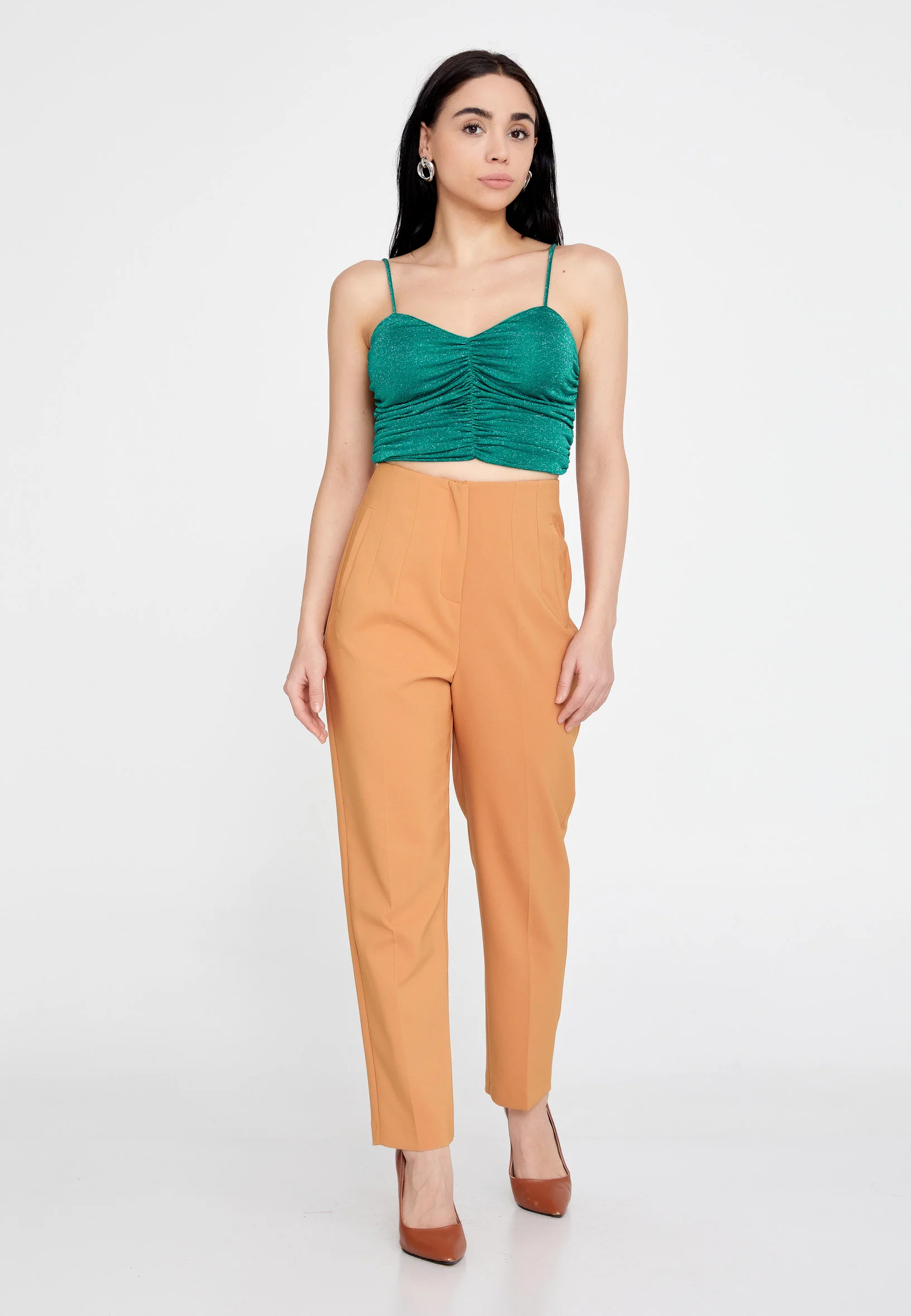 Sleeveless Solid Color Regular Blouse ber23k4108 - Image 6