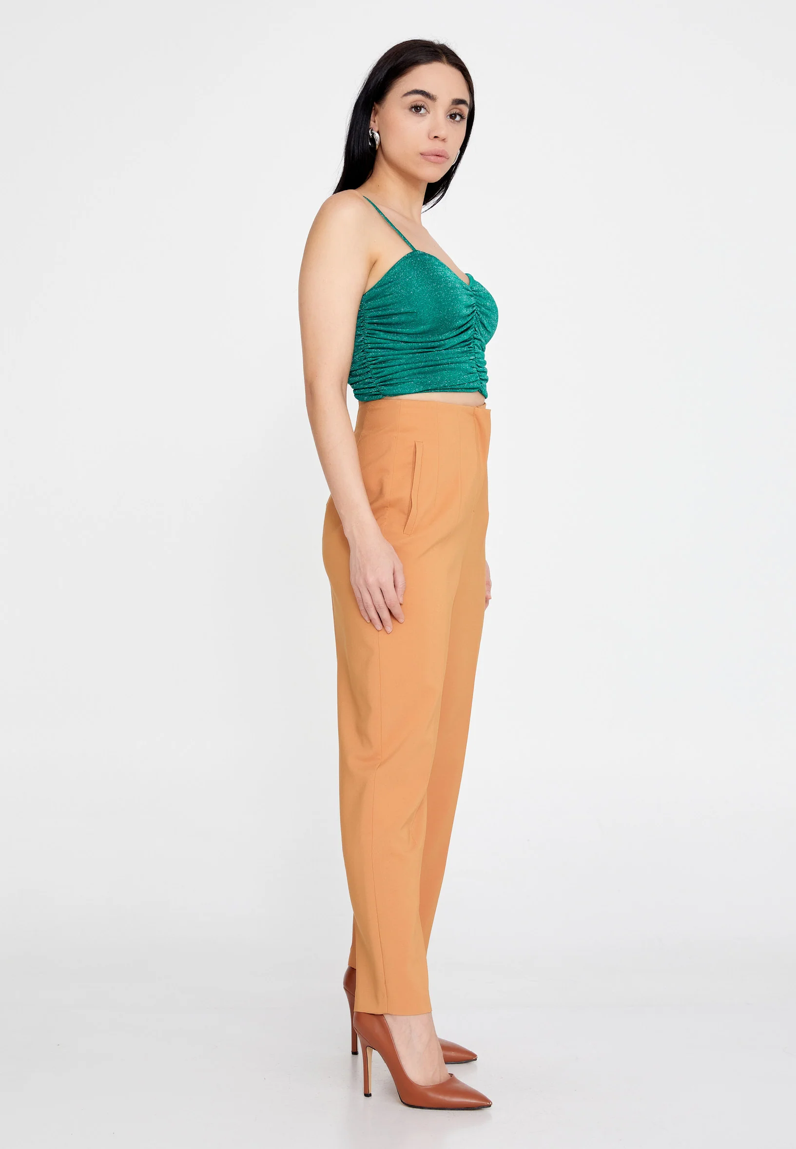 Sleeveless Solid Color Regular Blouse ber23k4108 - Image 7