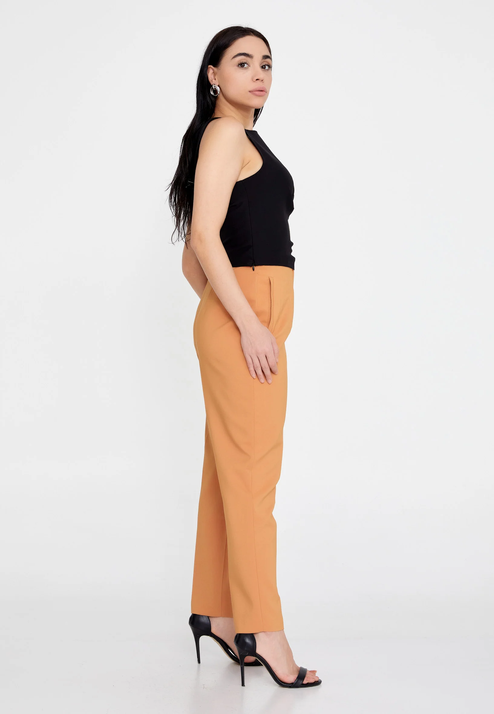 Sleeveless Solid Color Regular Blouse ber23k4157 - Image 3
