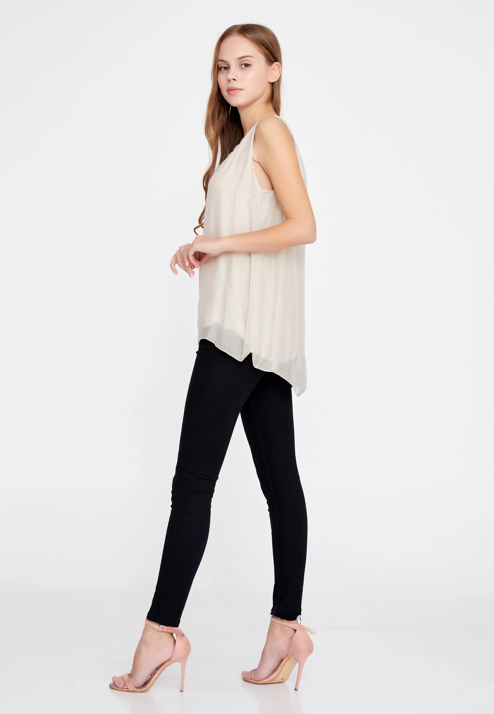 Sleeveless Solid Color Regular Blouse esl3580 - Image 3