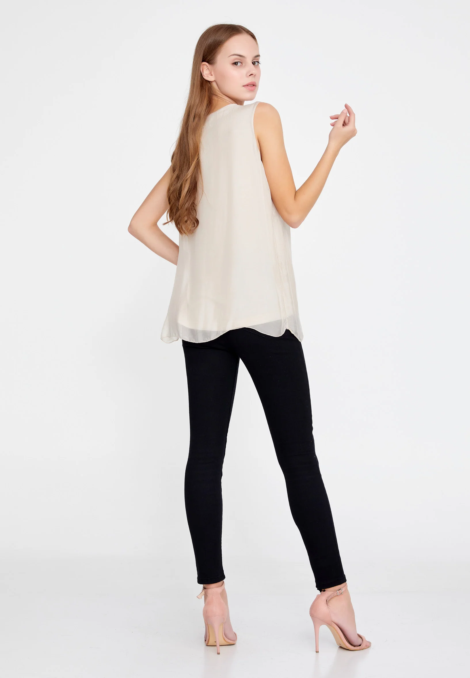 Sleeveless Solid Color Regular Blouse esl3580 - Image 4