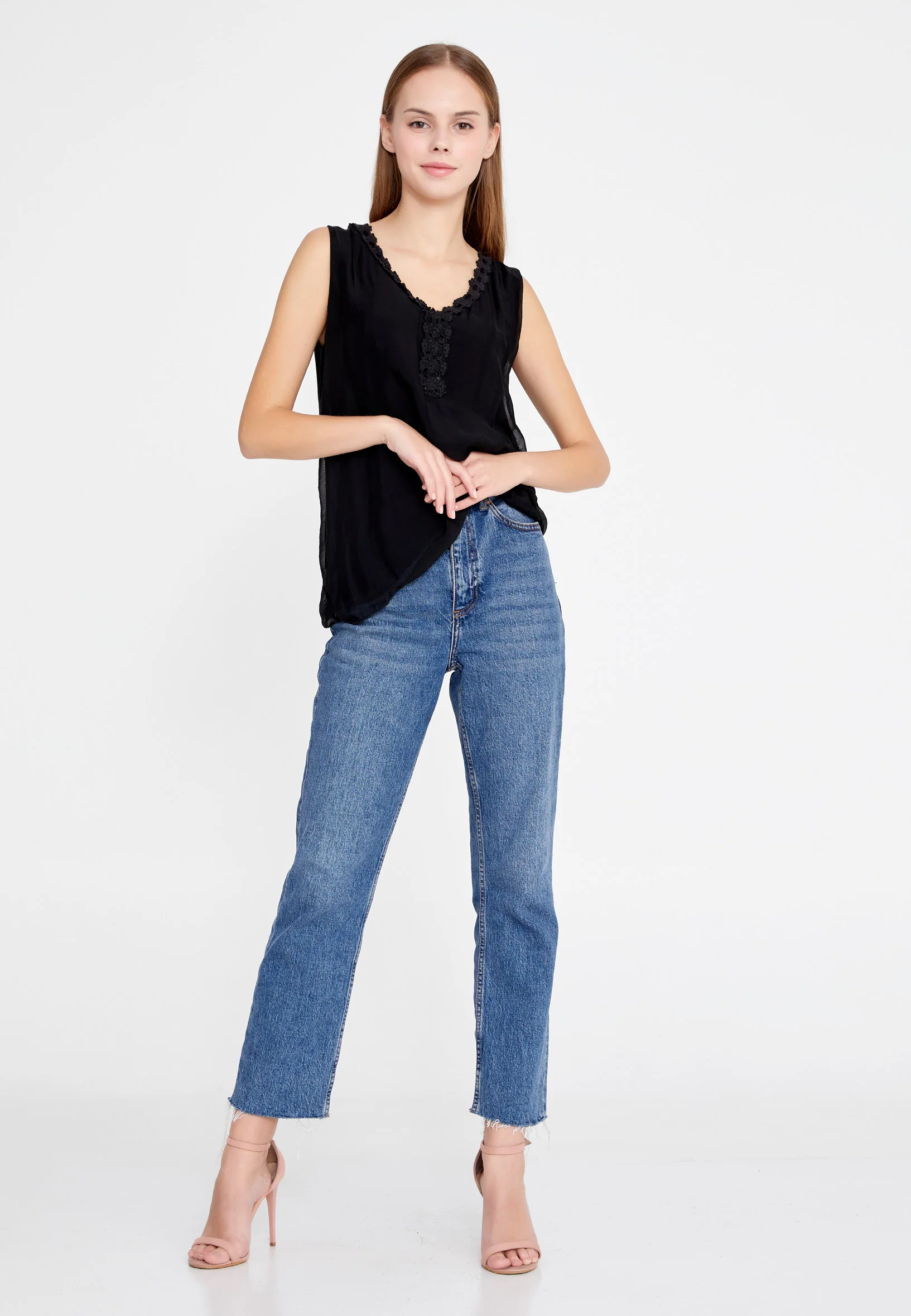 Sleeveless Solid Color Regular Blouse esl3580 - Image 6