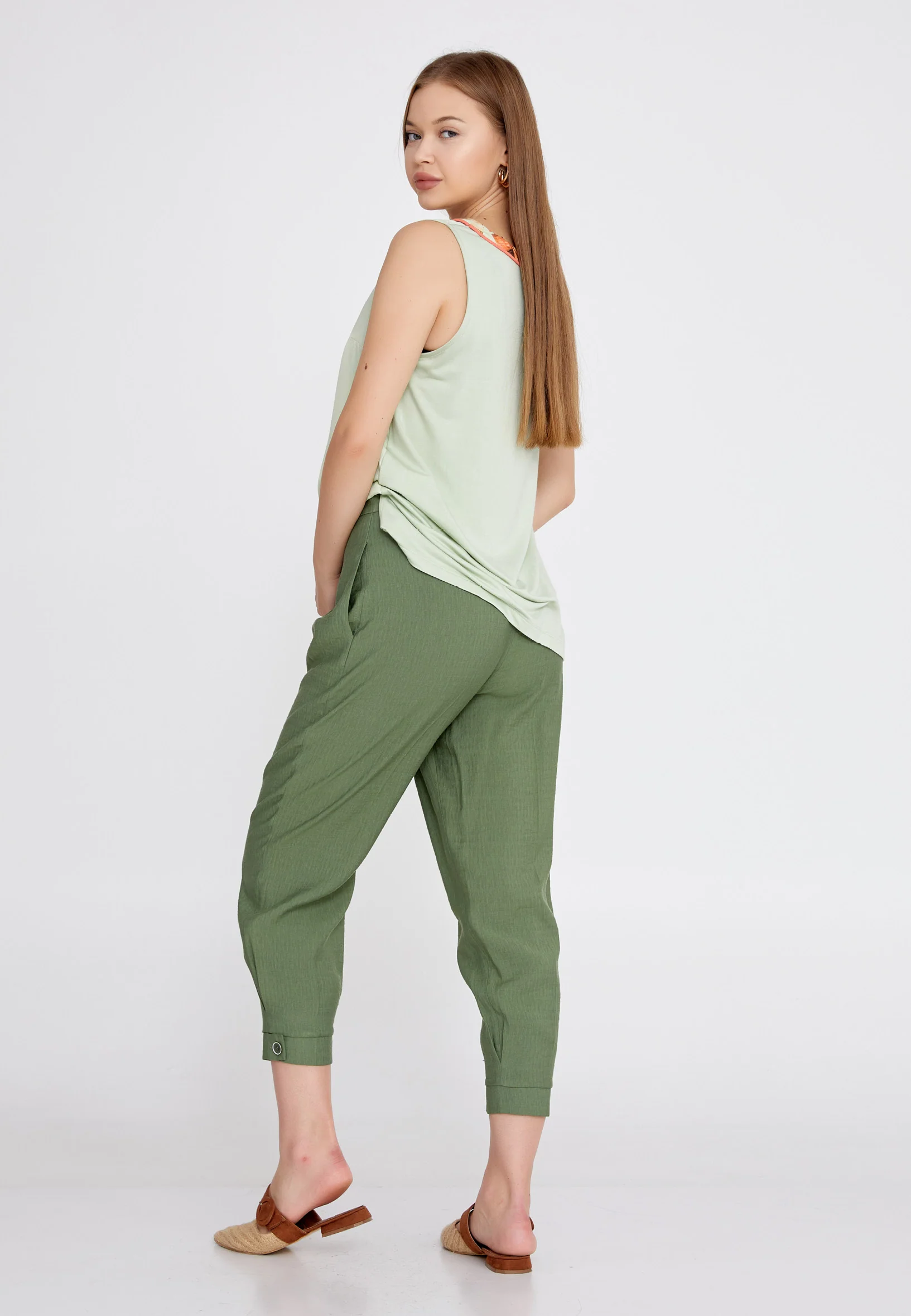 Sleeveless Solid Color Regular Blouse huk4239 - Image 2