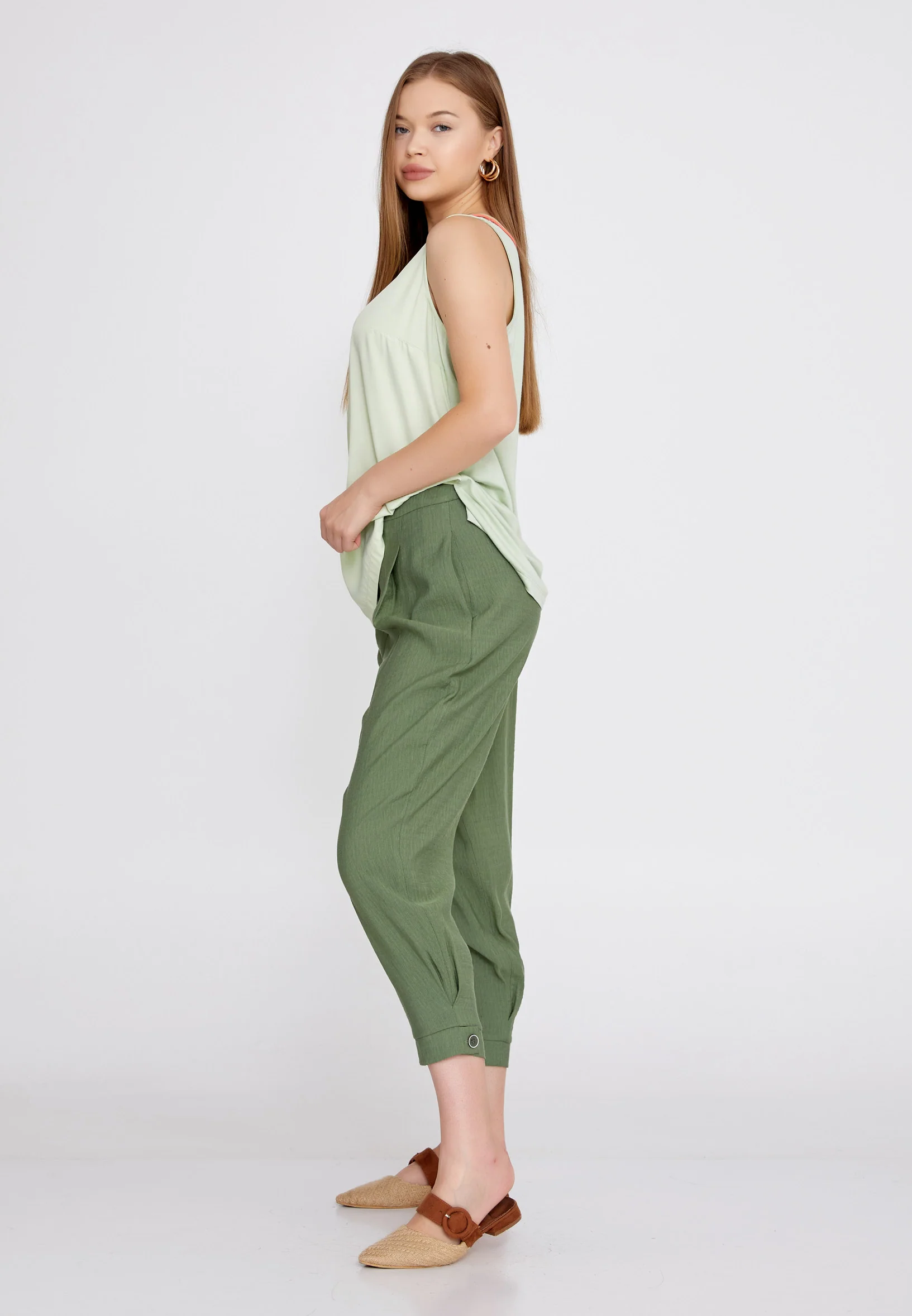 Sleeveless Solid Color Regular Blouse huk4239 - Image 3