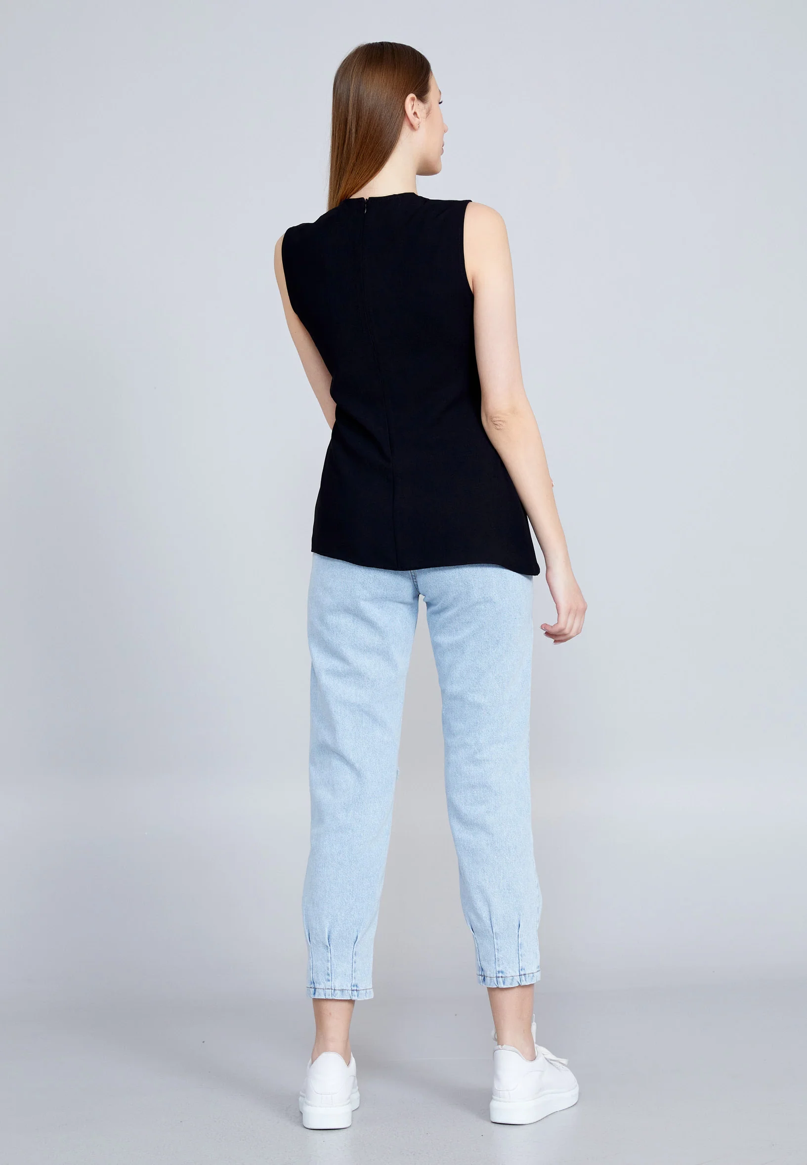 Sleeveless Solid Color Regular Blouse kmy22s10909 - Image 2
