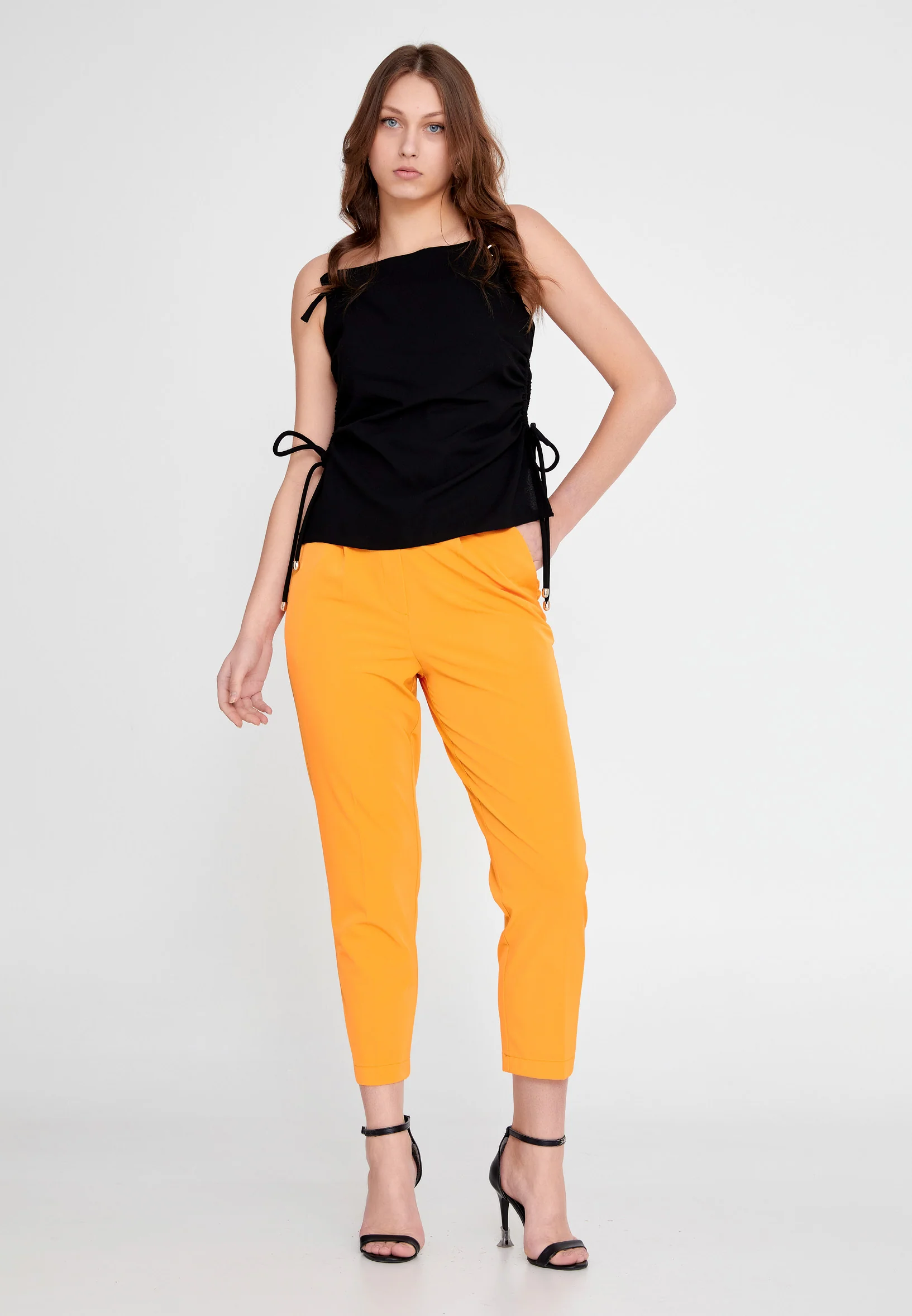 Sleeveless Solid Color Regular Blouse kmy23y10212