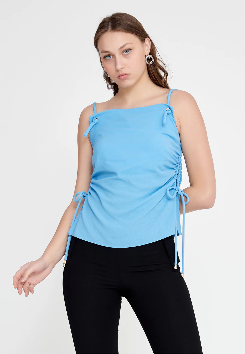 Sleeveless Solid Color Regular Blouse kmy23y10212 - Image 8