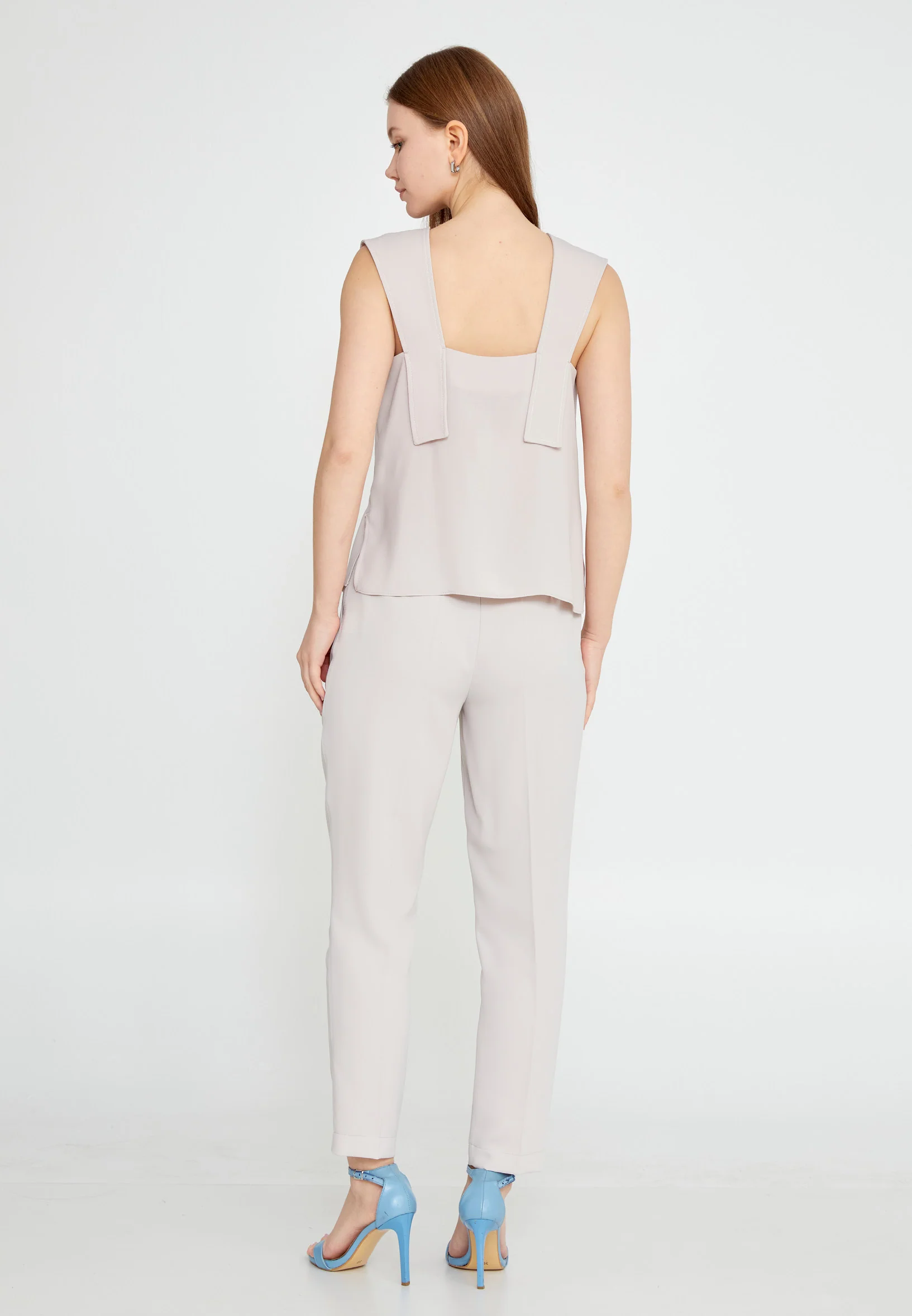Sleeveless Solid Color Regular Blouse kmy24y10408 - Image 4