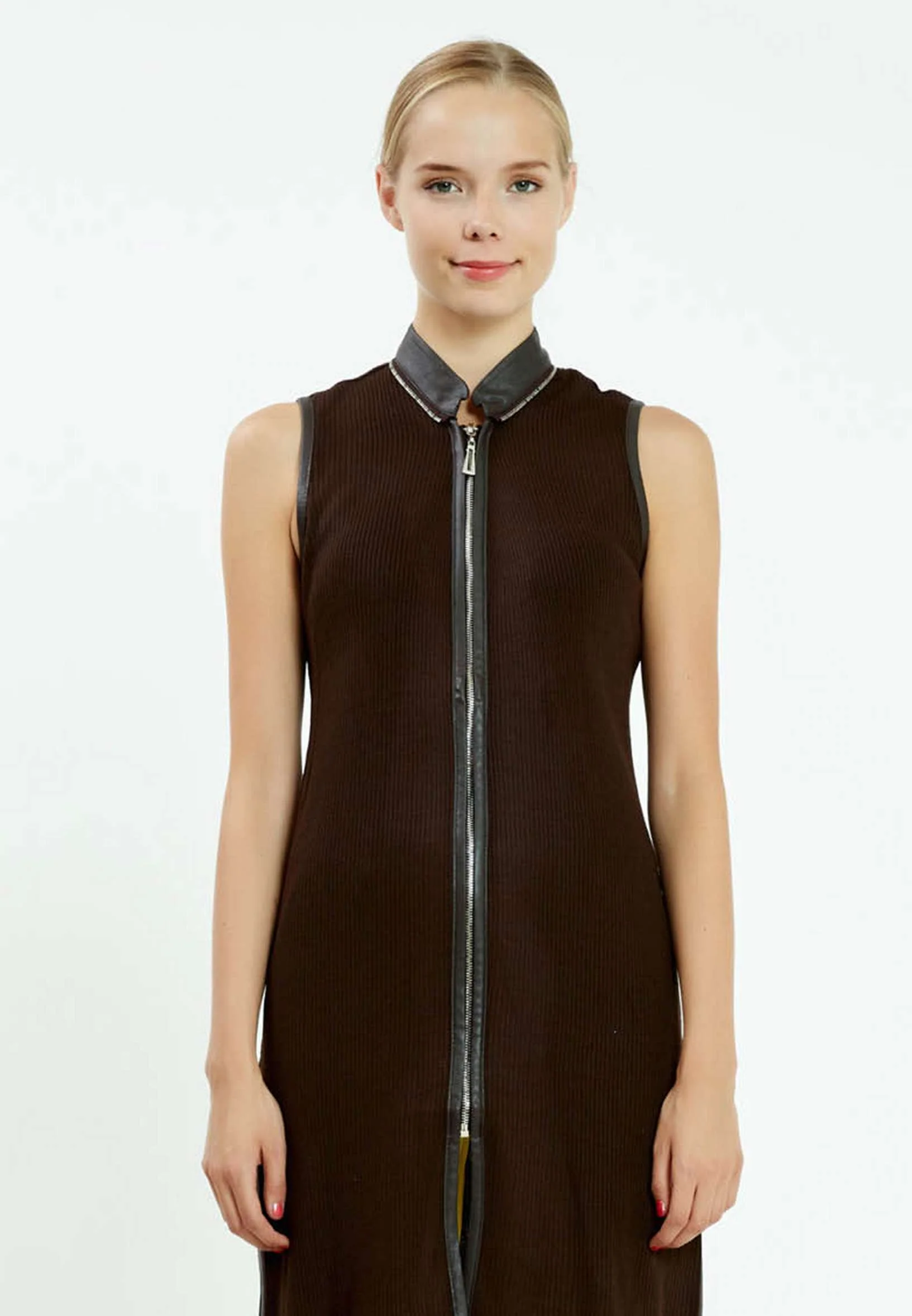 Sleeveless Solid Color Regular Tunic ser22197