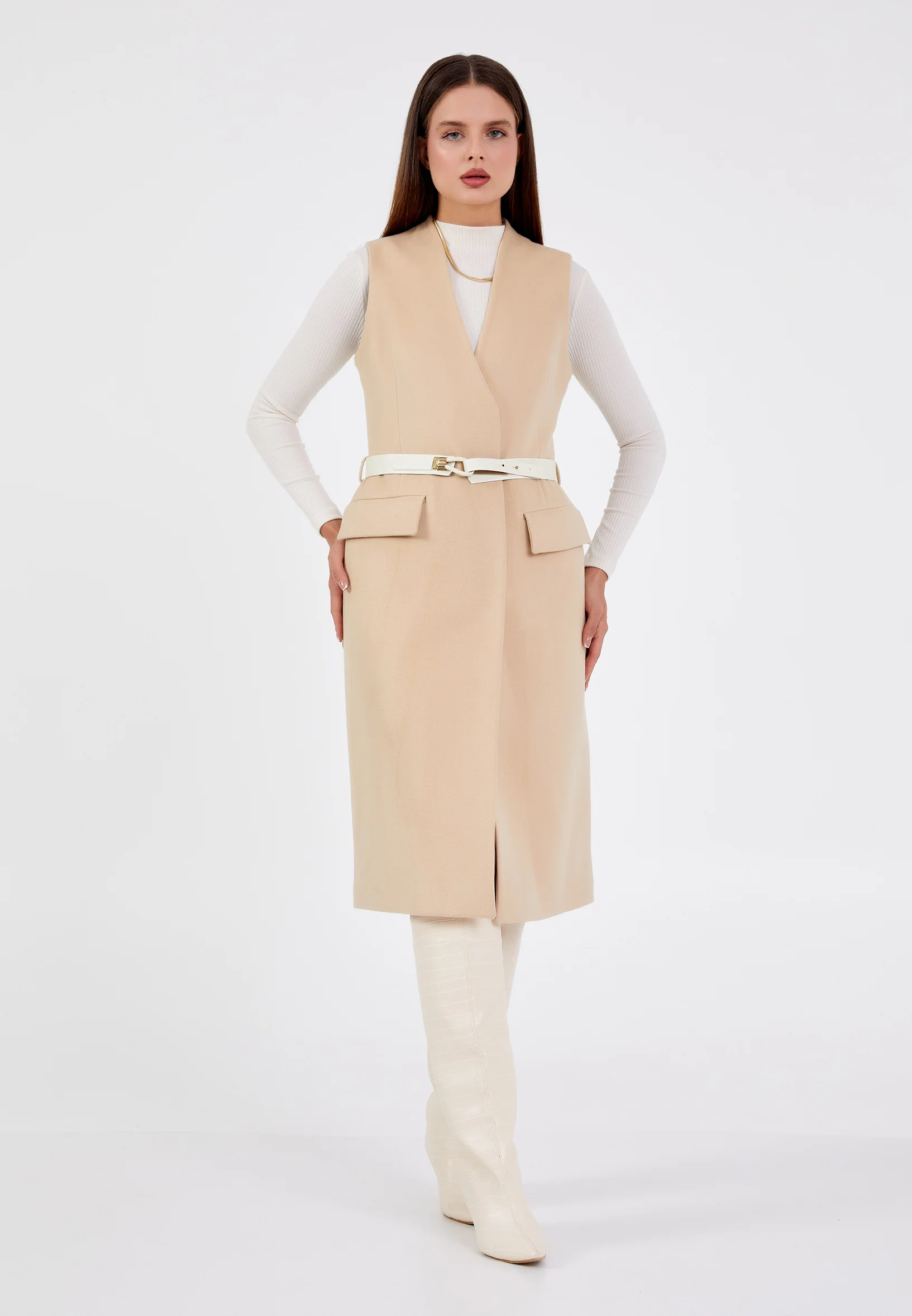 Sleeveless Solid Color Regular Vest grm0210 - Image 2
