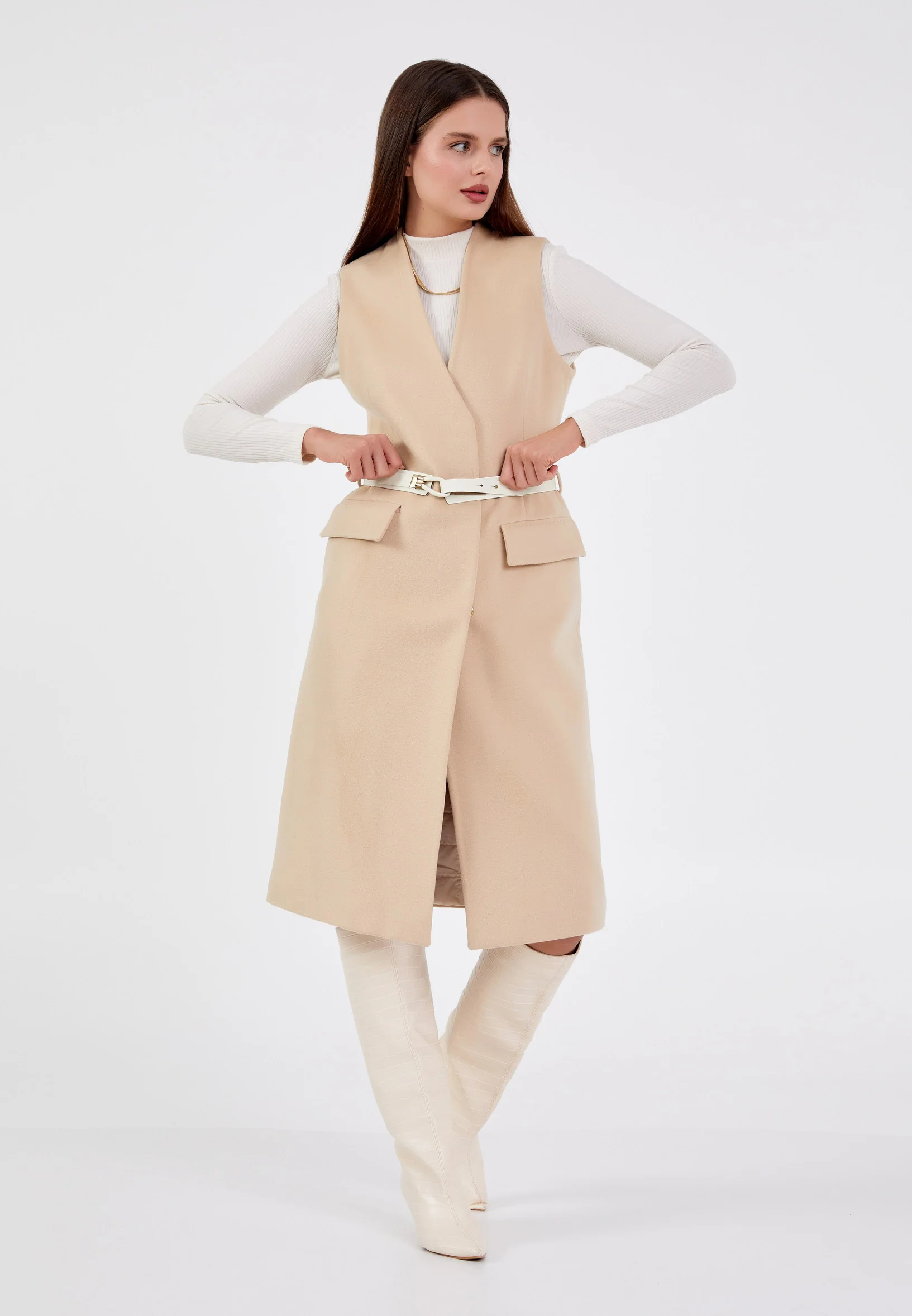 Sleeveless Solid Color Regular Vest grm0210 - Image 5