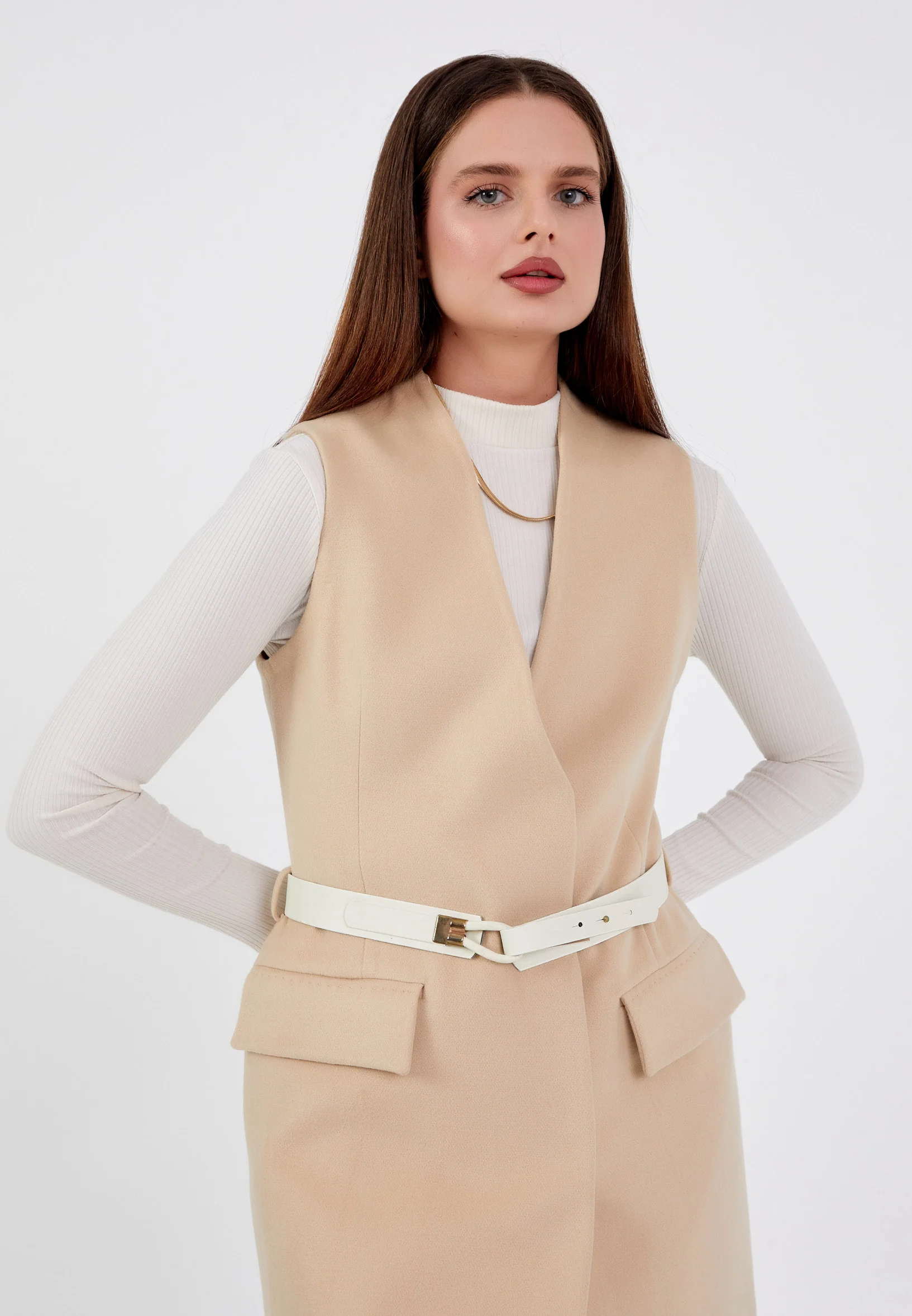 Sleeveless Solid Color Regular Vest grm0210 - Image 7