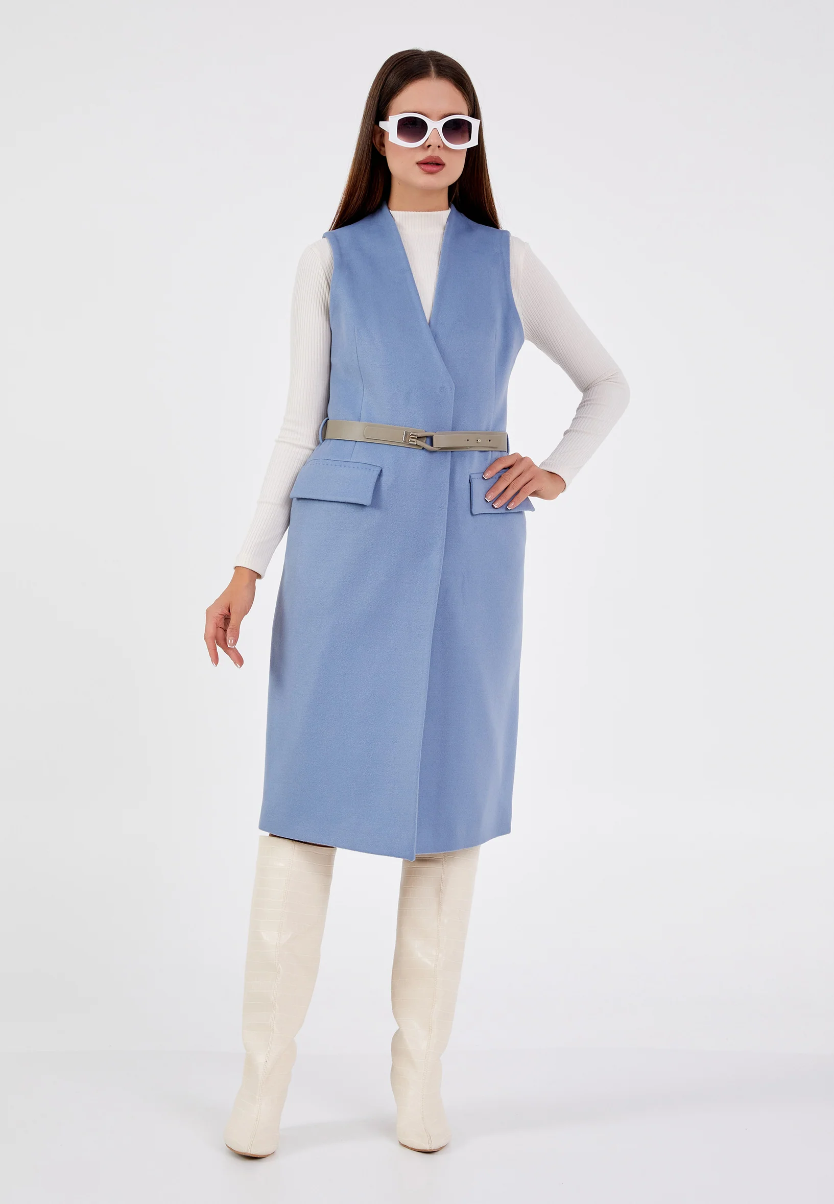Sleeveless Solid Color Regular Vest grm0210 - Image 9