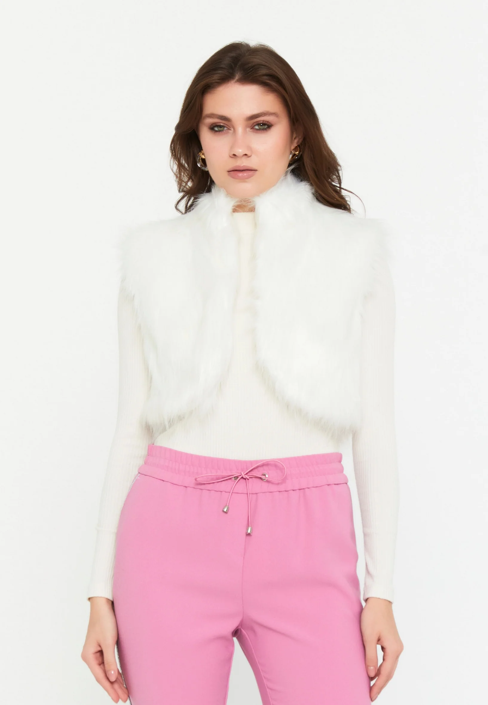 Sleeveless Solid Color Regular Vest shu23sk13011 - Image 5