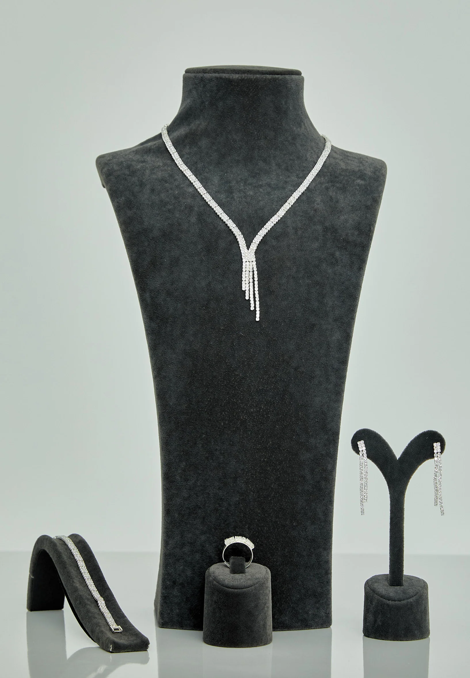 Square Rhinestone Jewelry Set abast1375z - Image 3
