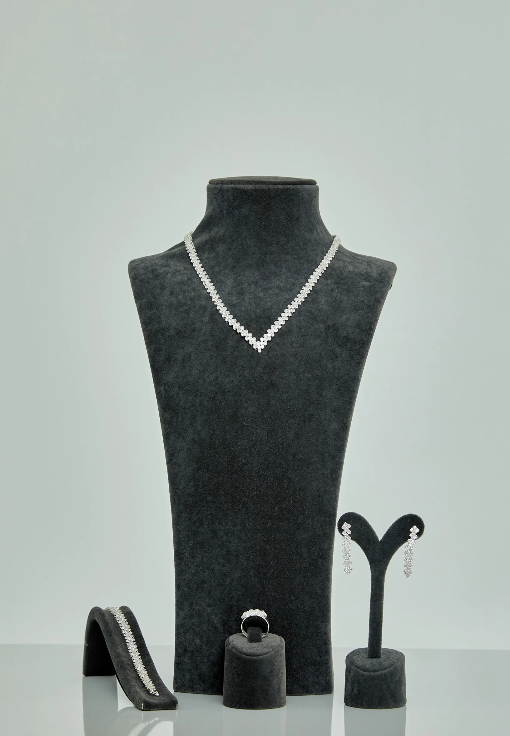 Square Rhinestone Jewelry Set abast147101z - Image 3