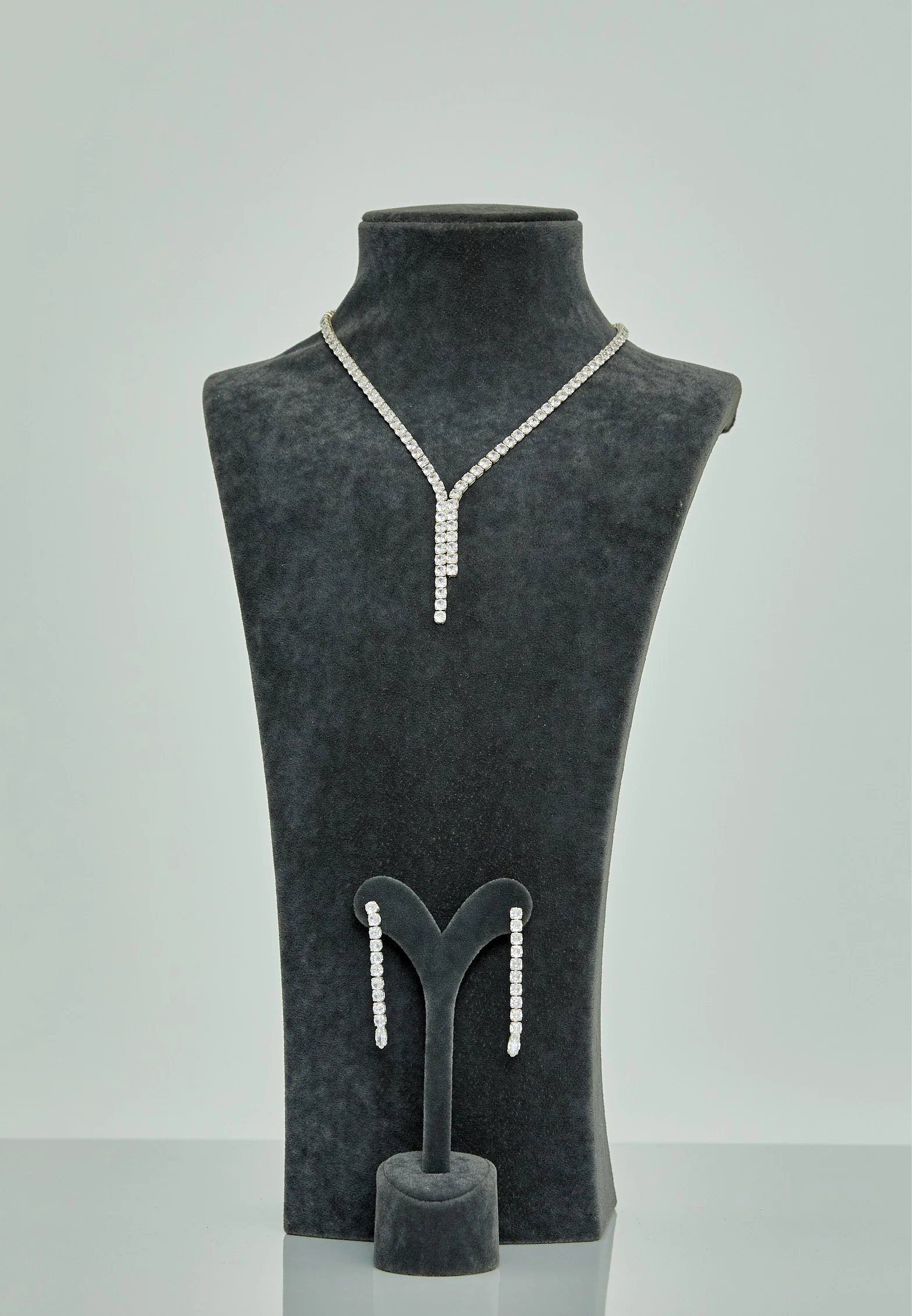 Square Rhinestone Jewelry Set abbk016 - Image 3