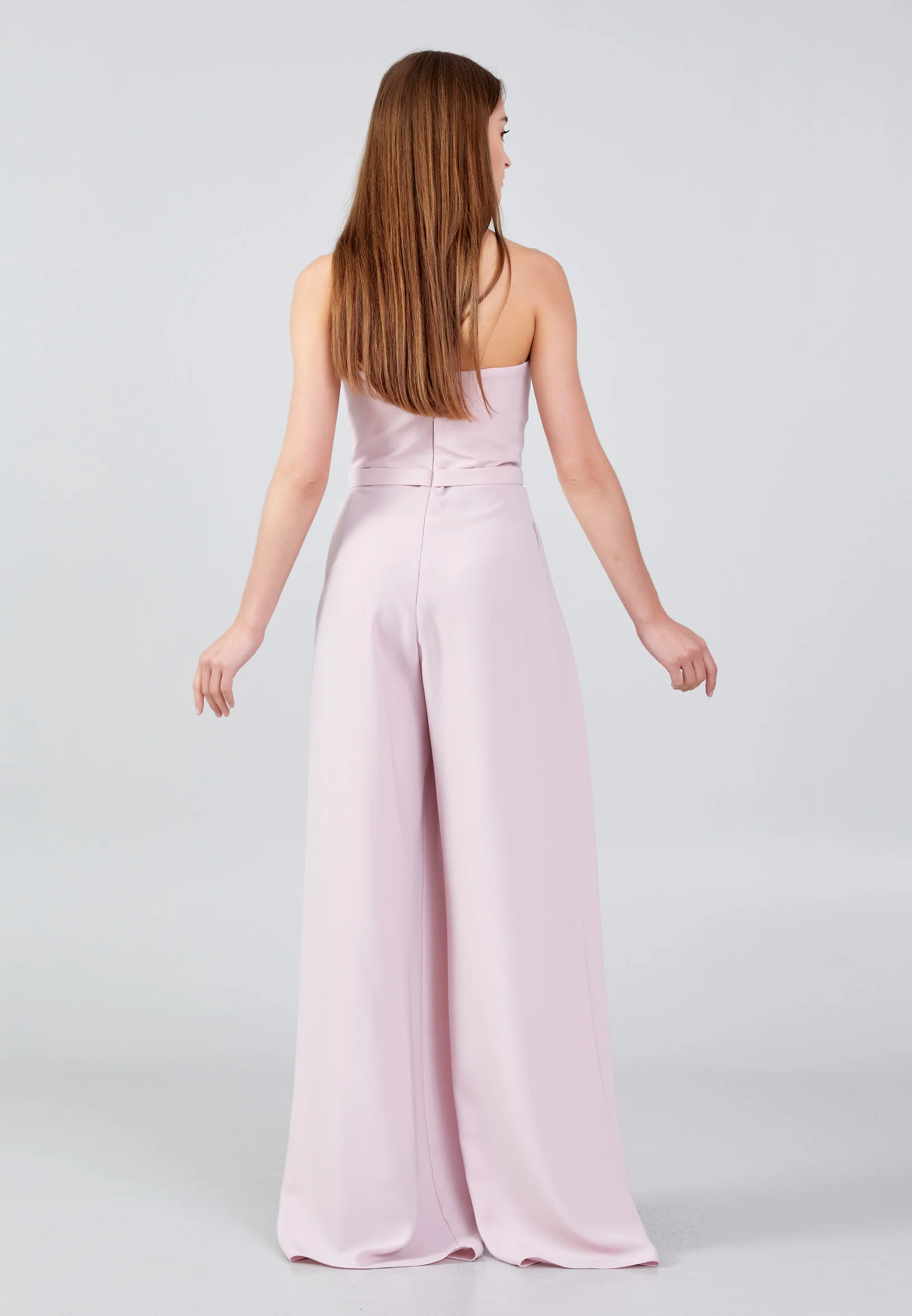 Strapless Crepe Regular Fit Regular Evening Jumpsuit jnm23-304 - Image 18