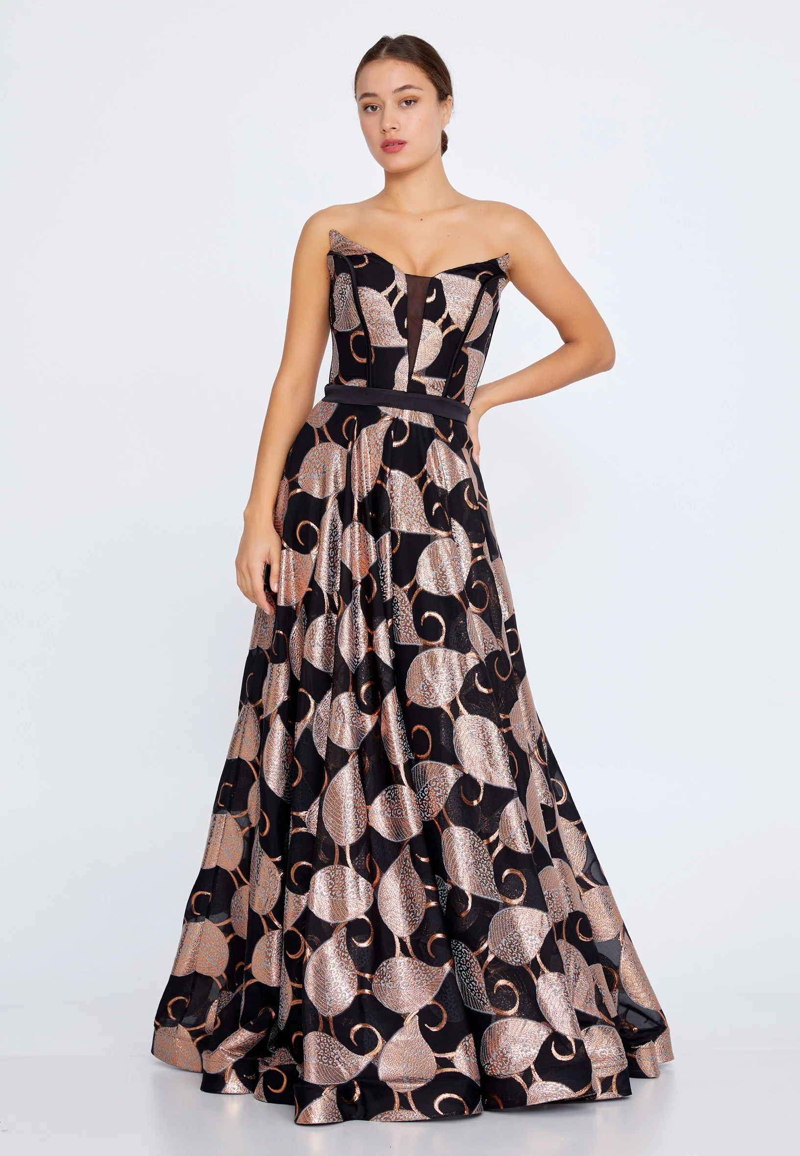 Strapless Maxi Chiffon A - Line Regular Prom Dress liw1328