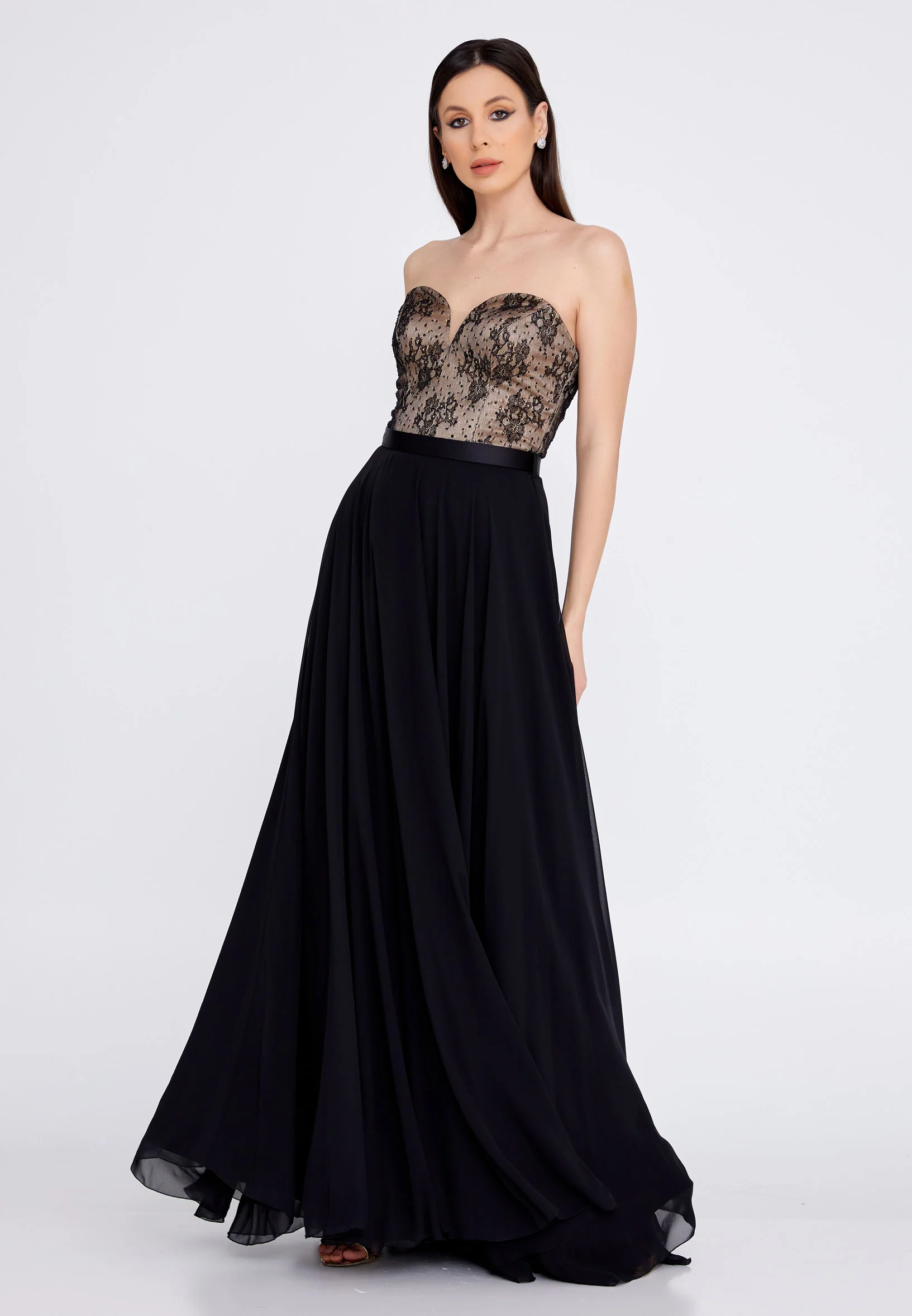 Strapless Maxi Chiffon A - Line Regular Wedding Guest Dress stn5048
