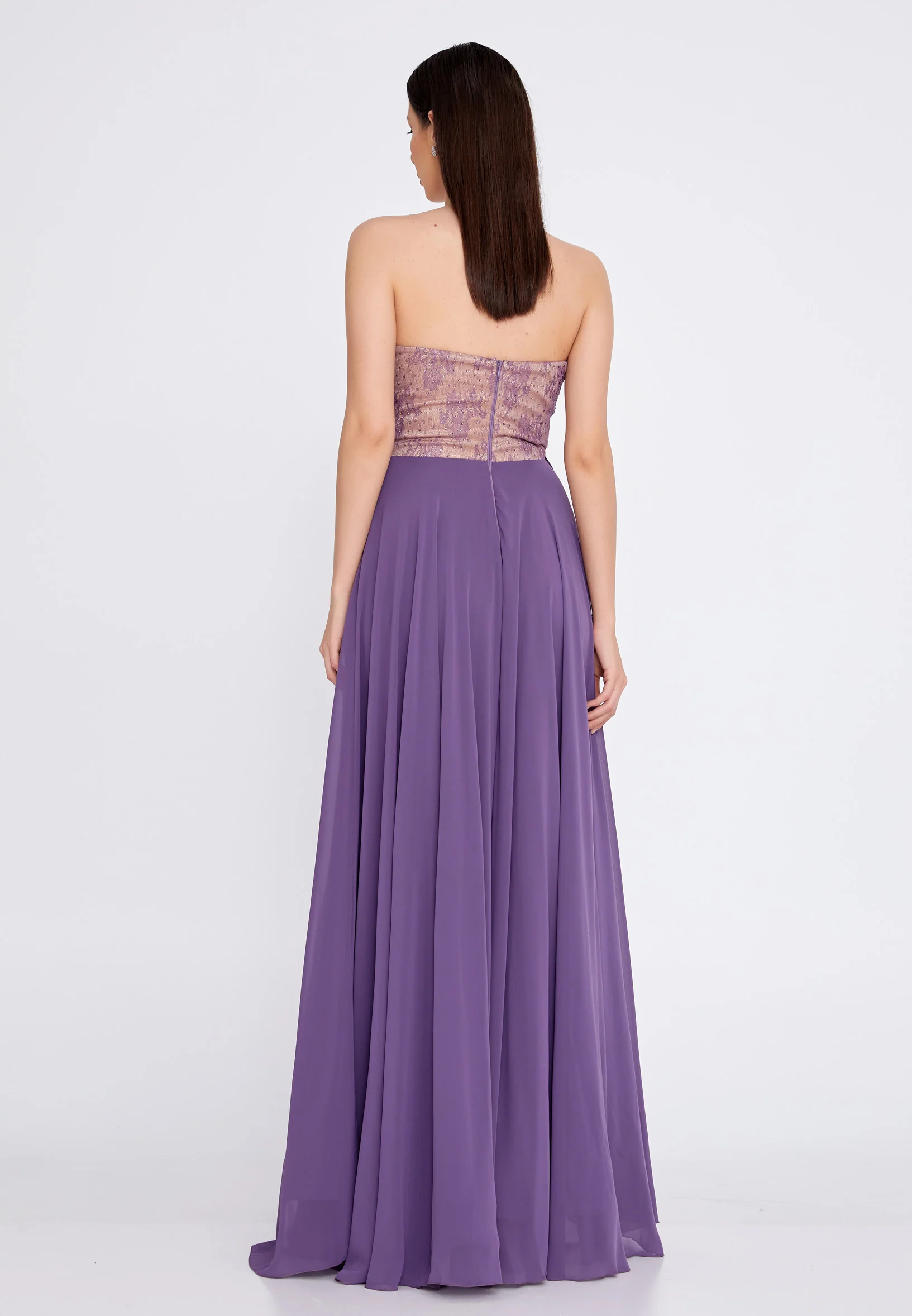 Strapless Maxi Chiffon A - Line Regular Wedding Guest Dress stn5048 - Image 10