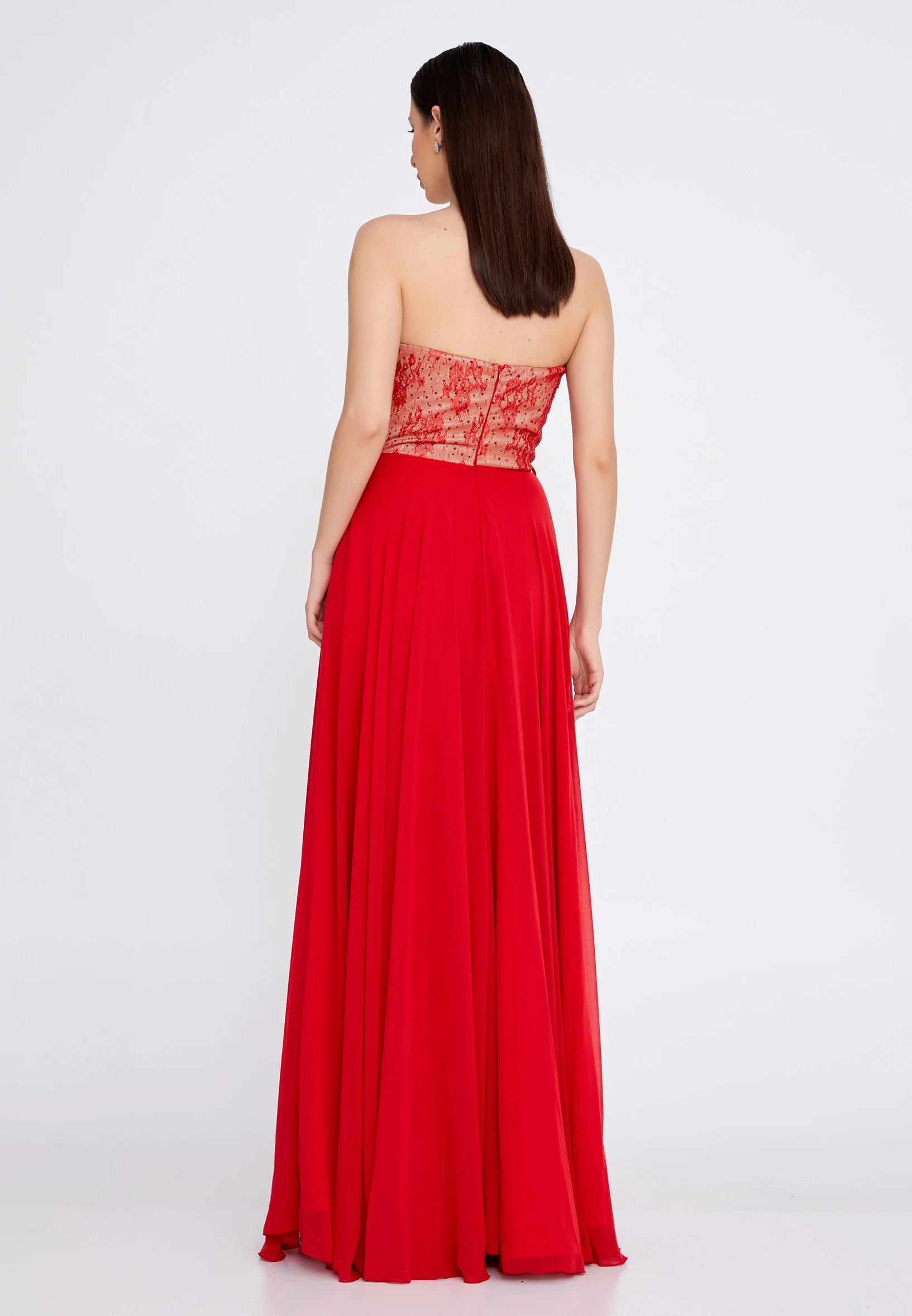 Strapless Maxi Chiffon A - Line Regular Wedding Guest Dress stn5048 - Image 14