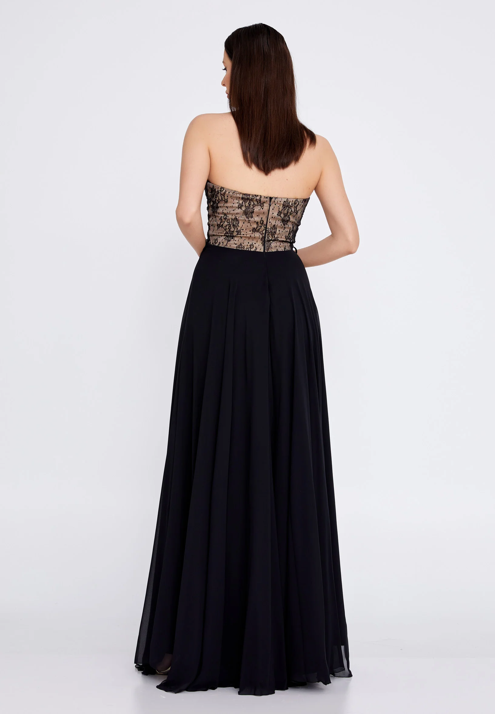 Strapless Maxi Chiffon A - Line Regular Wedding Guest Dress stn5048 - Image 2