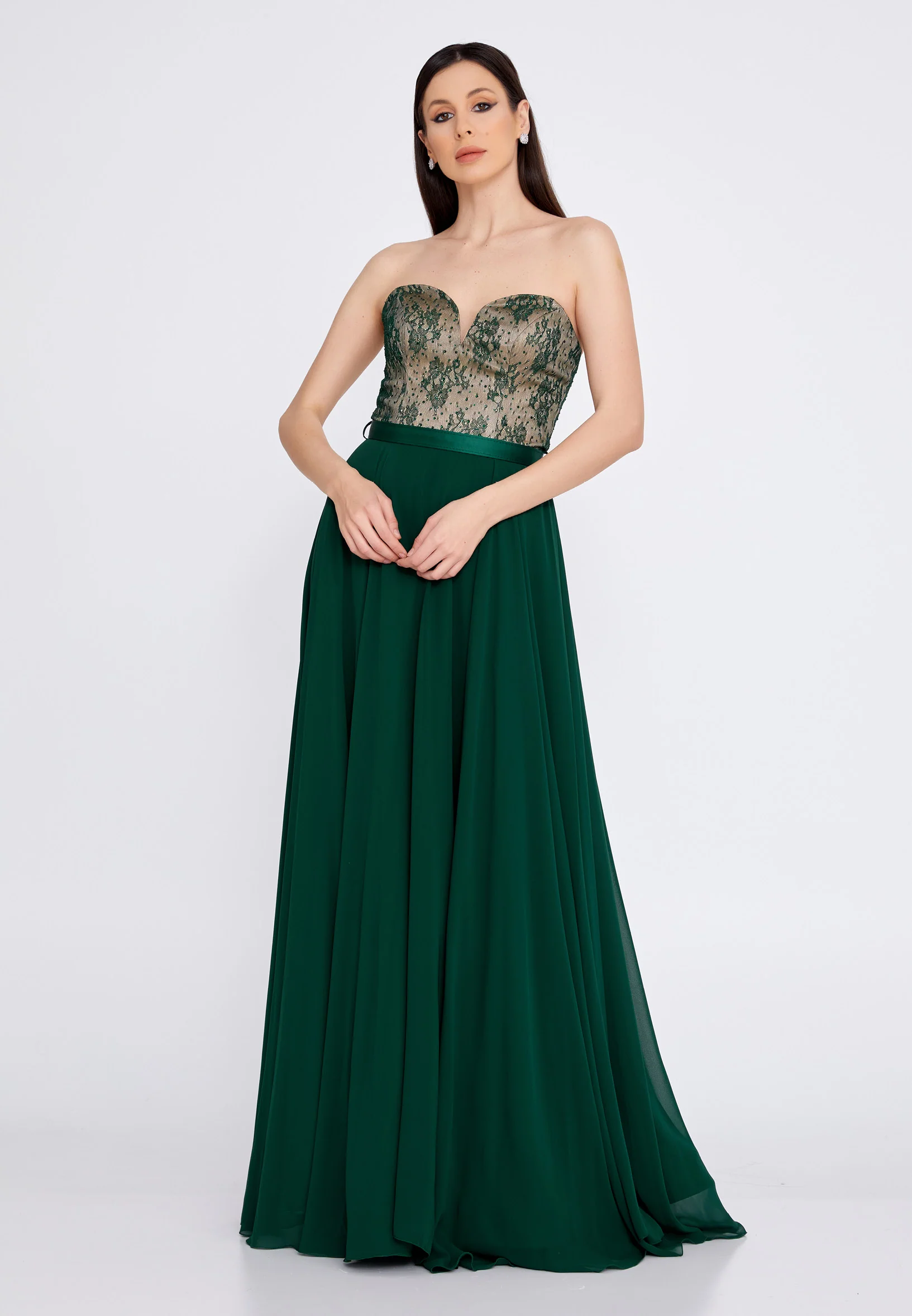 Strapless Maxi Chiffon A - Line Regular Wedding Guest Dress stn5048 - Image 5