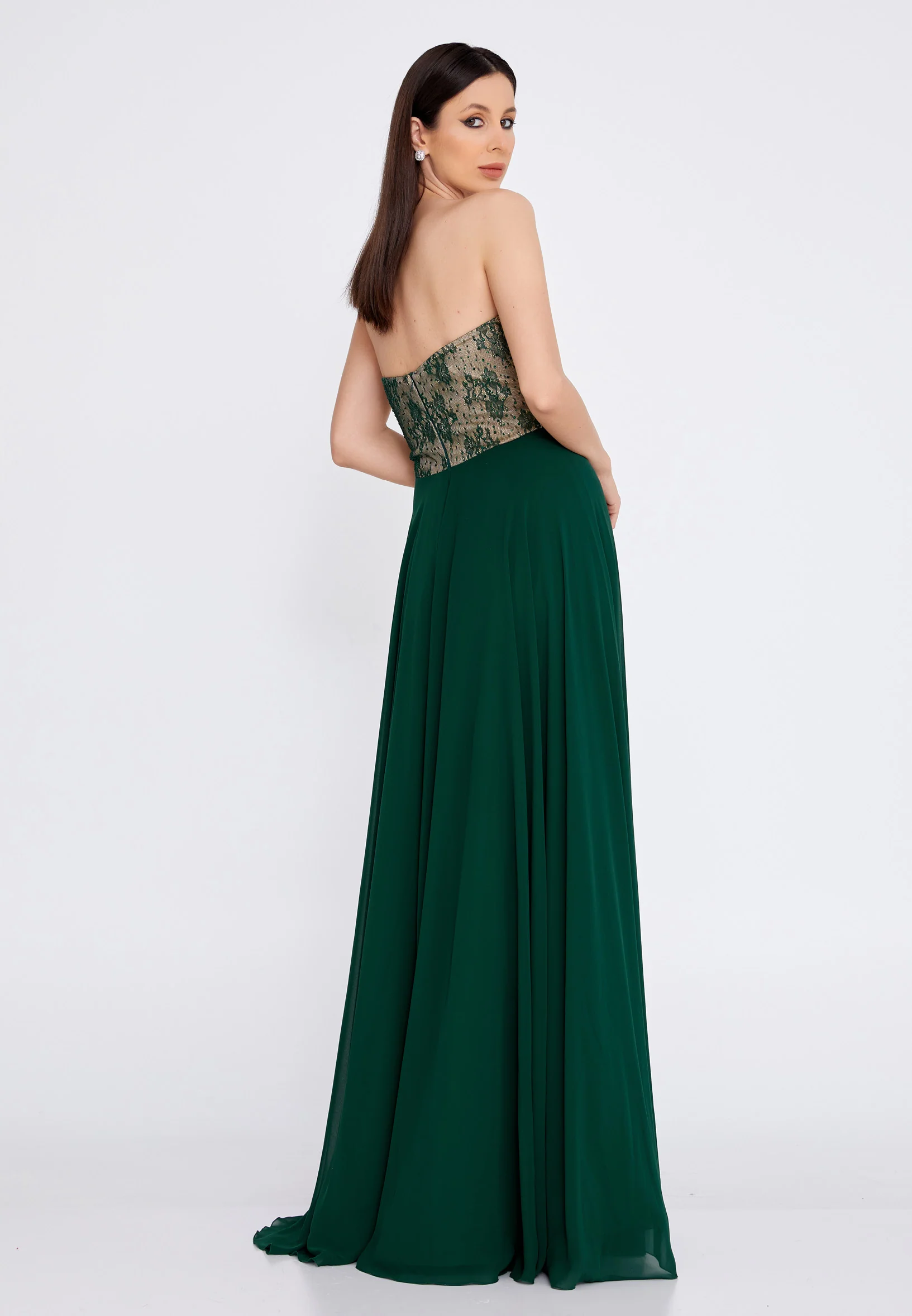 Strapless Maxi Chiffon A - Line Regular Wedding Guest Dress stn5048 - Image 6
