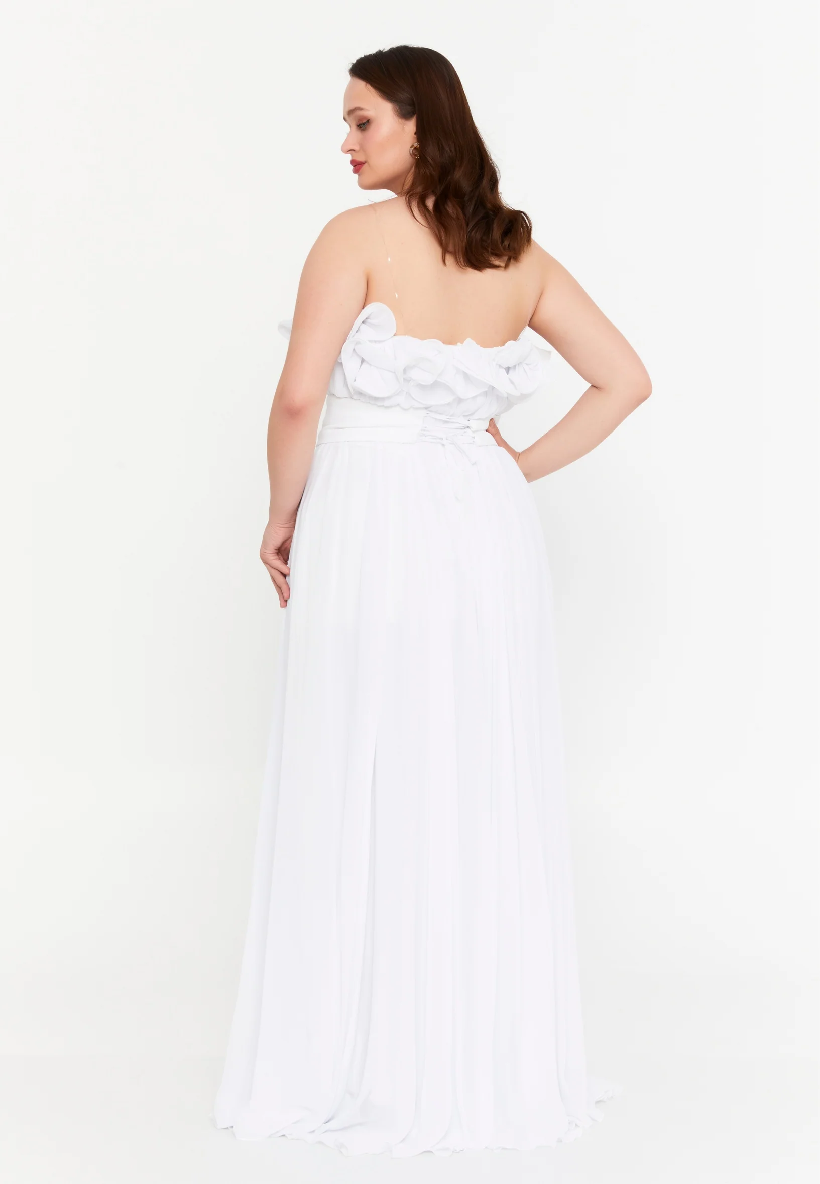 Strapless Maxi Chiffon Column Regular Evening Dress msp77169 - Image 2