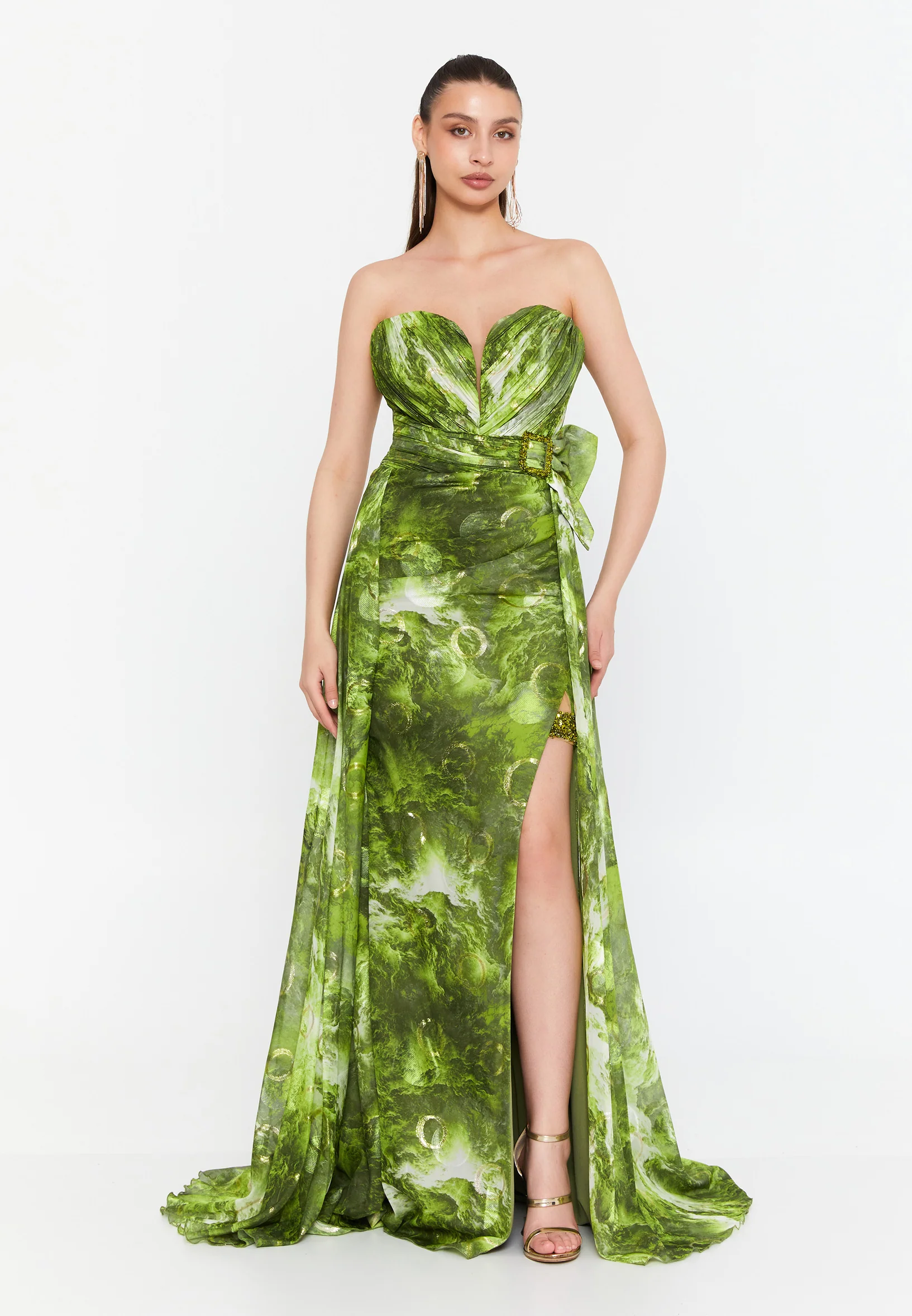 Strapless Maxi Chiffon Mermaid Regular Wedding Guest Dress omn038 - Image 5