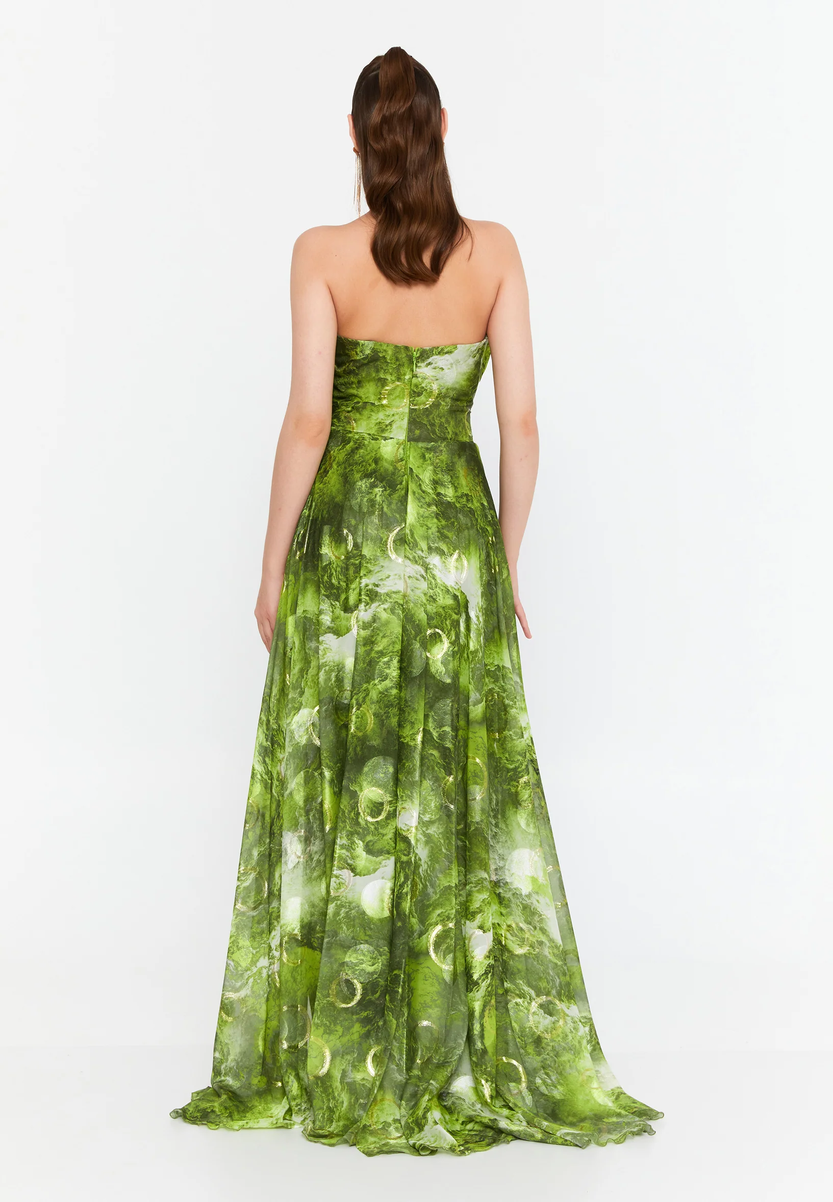 Strapless Maxi Chiffon Mermaid Regular Wedding Guest Dress omn038 - Image 6