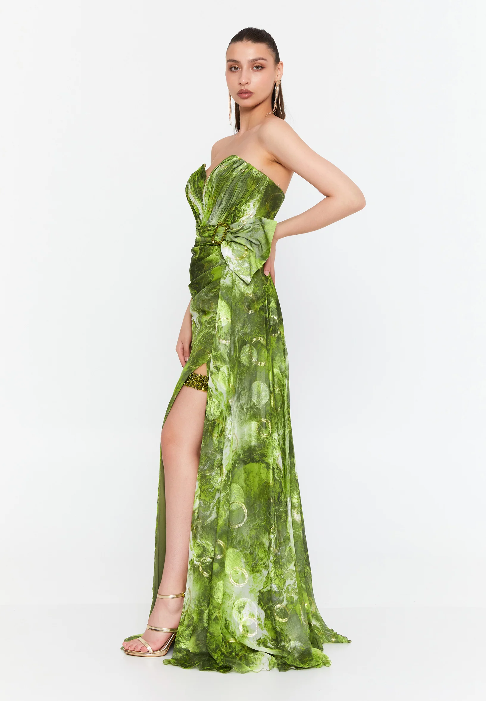 Strapless Maxi Chiffon Mermaid Regular Wedding Guest Dress omn038 - Image 7