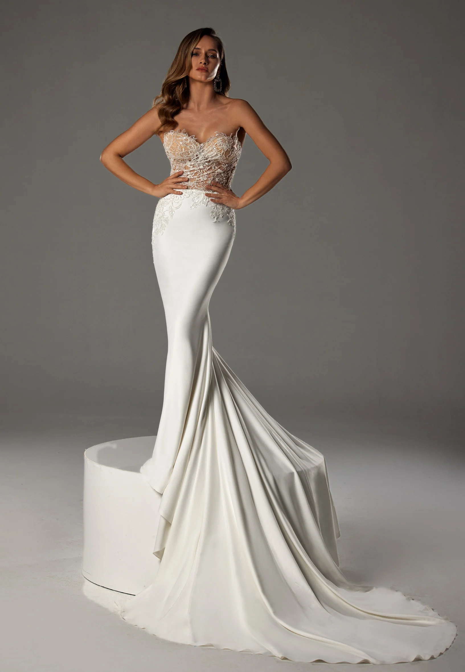 Strapless Maxi Cotton Regular Wedding Dress bnc8116 - Image 2