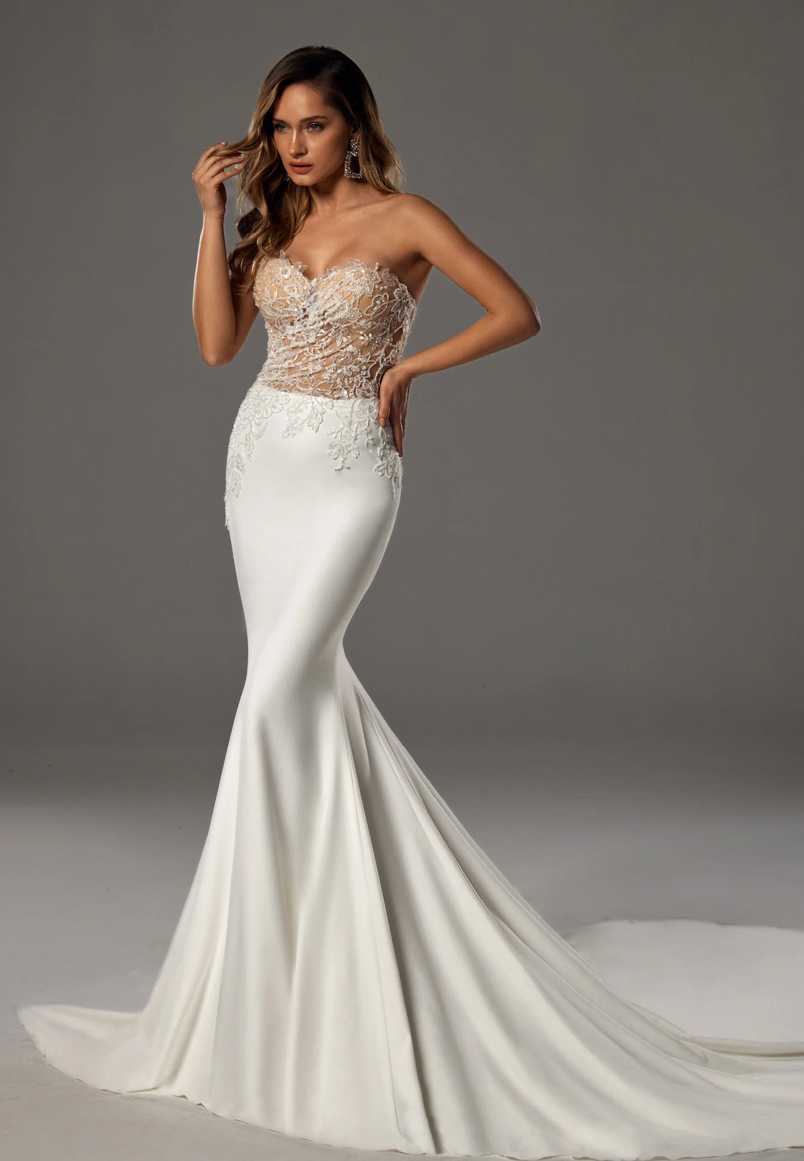 Strapless Maxi Cotton Regular Wedding Dress bnc8116 - Image 4