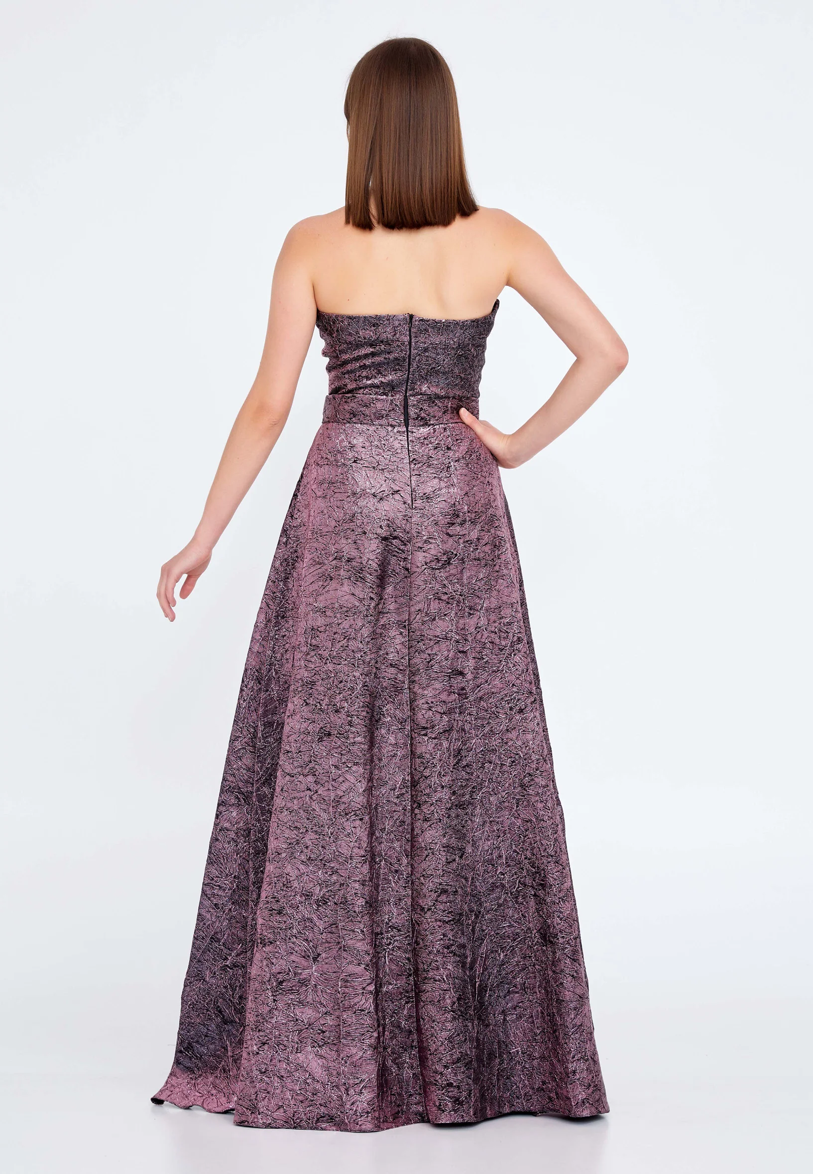 Strapless Maxi Crepe A - Line Regular Prom Dress ses2562 - Image 10