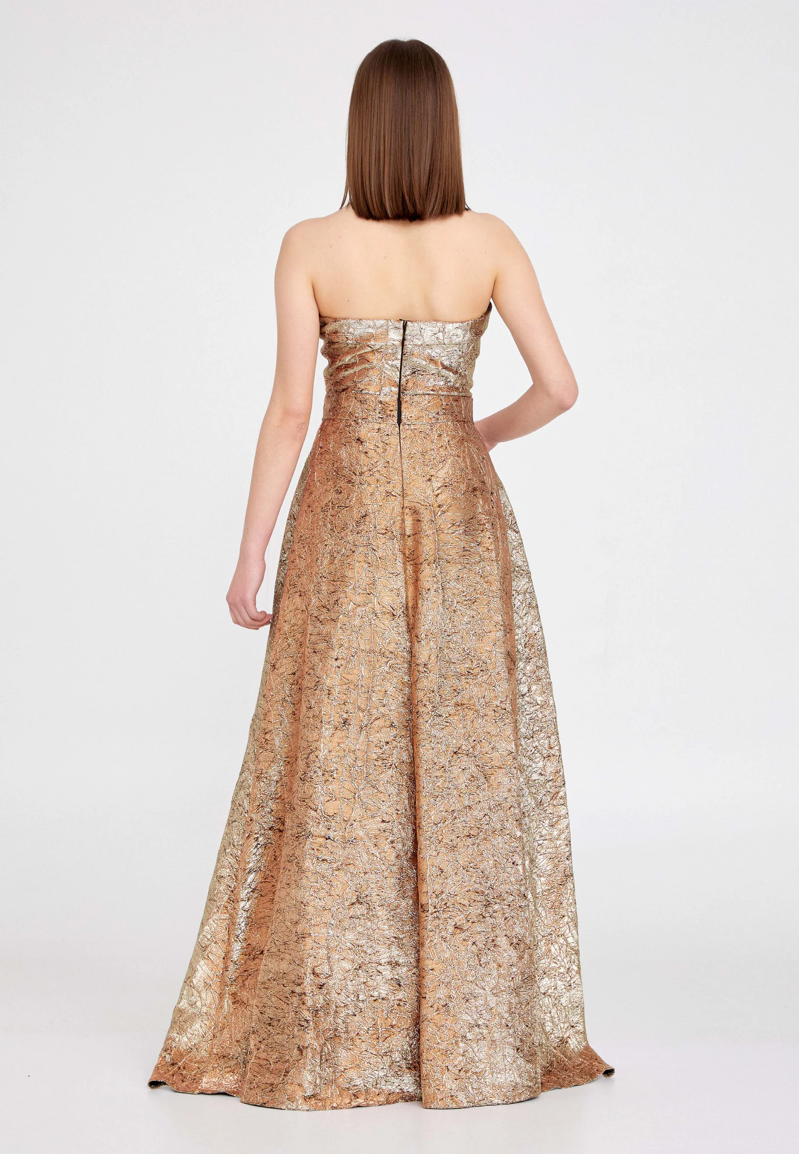 Strapless Maxi Crepe A - Line Regular Prom Dress ses2562 - Image 2