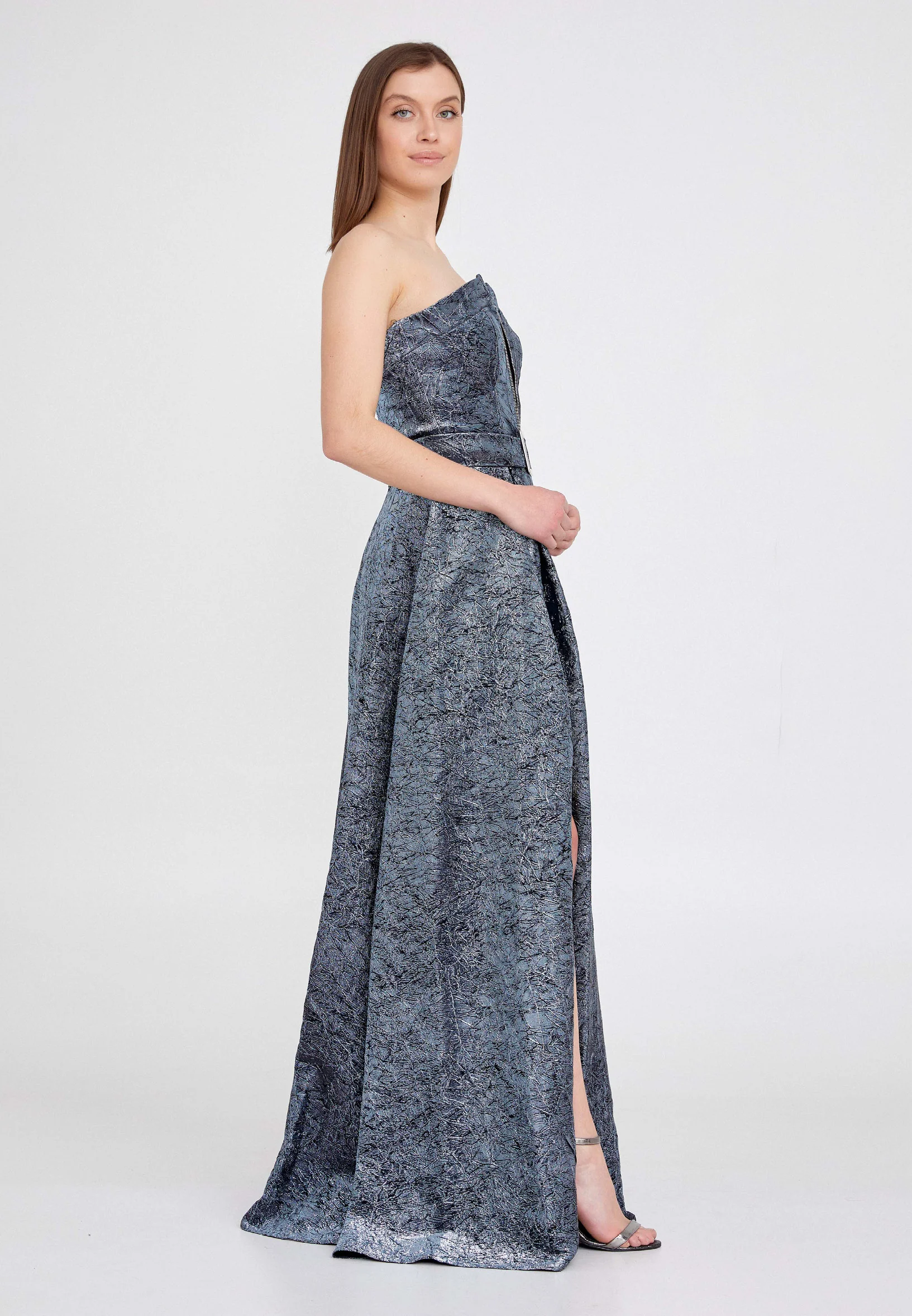 Strapless Maxi Crepe A - Line Regular Prom Dress ses2562 - Image 7