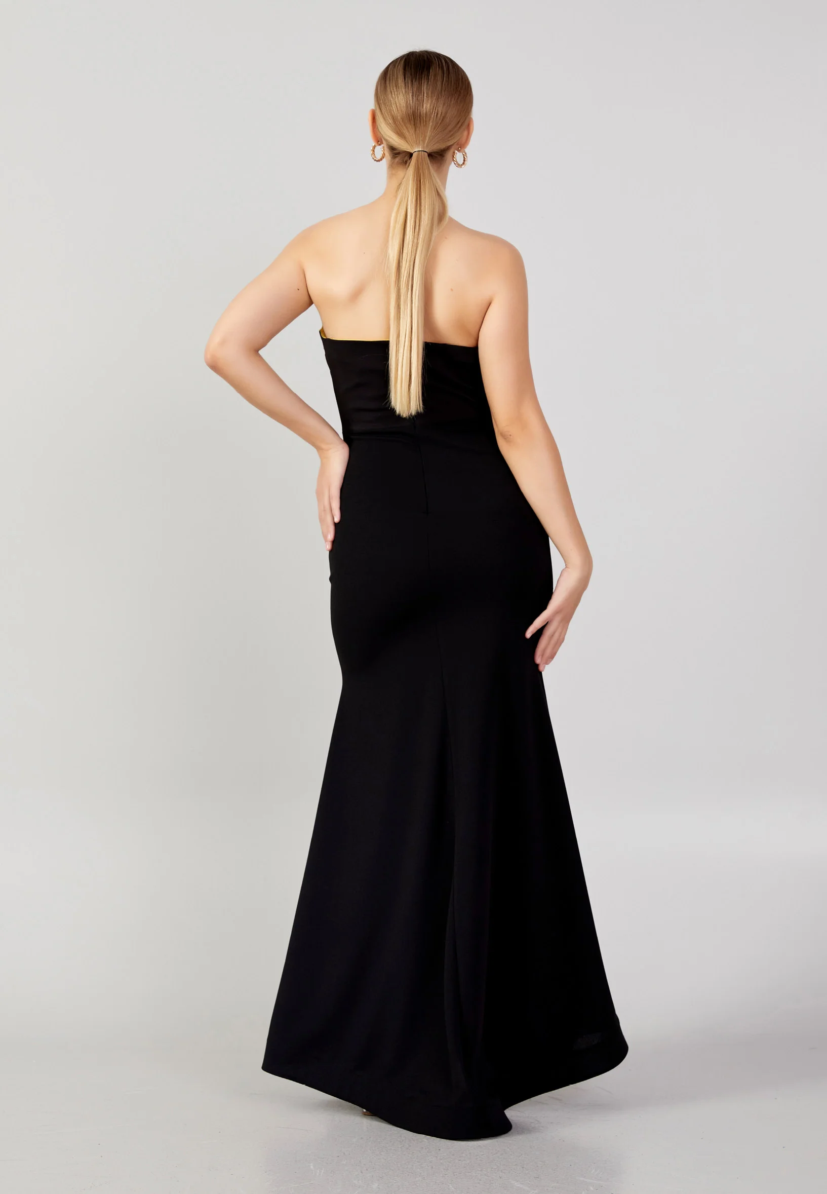 Strapless Maxi Crepe Mermaid Plus Size Evening Dress mtn88132-1 - Image 10