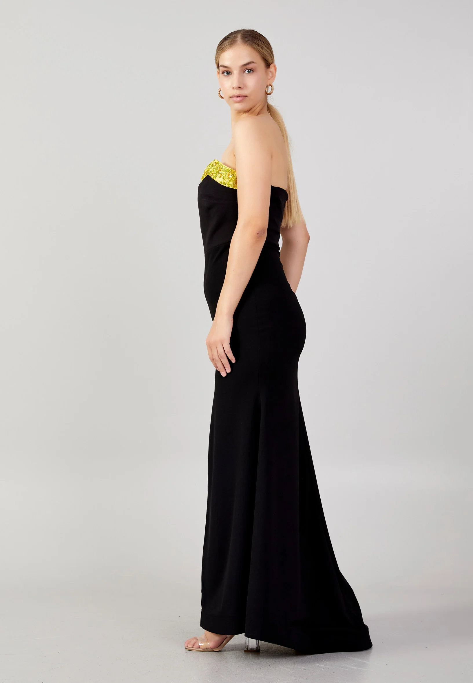 Strapless Maxi Crepe Mermaid Plus Size Evening Dress mtn88132-1 - Image 11