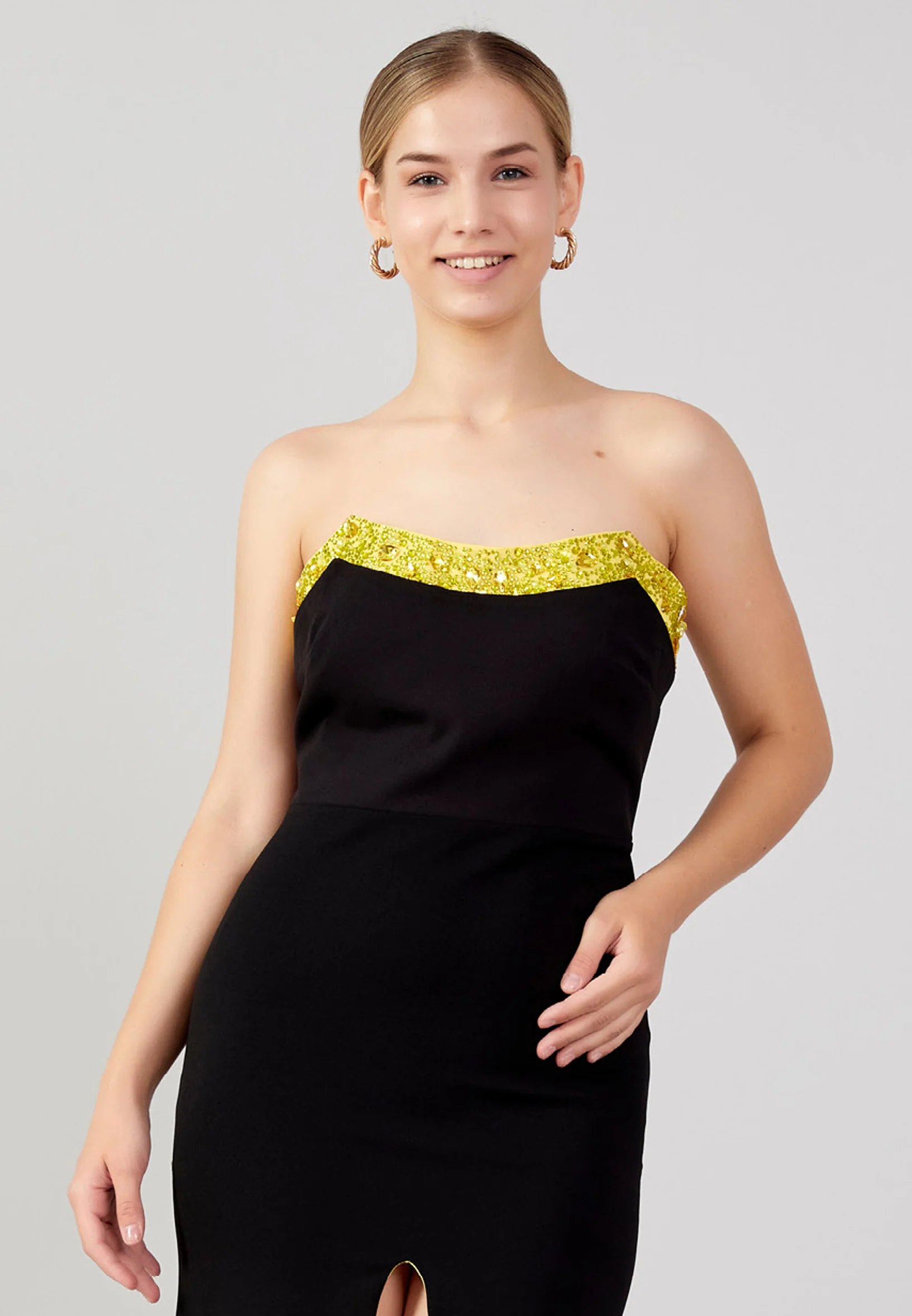 Strapless Maxi Crepe Mermaid Plus Size Evening Dress mtn88132-1 - Image 12