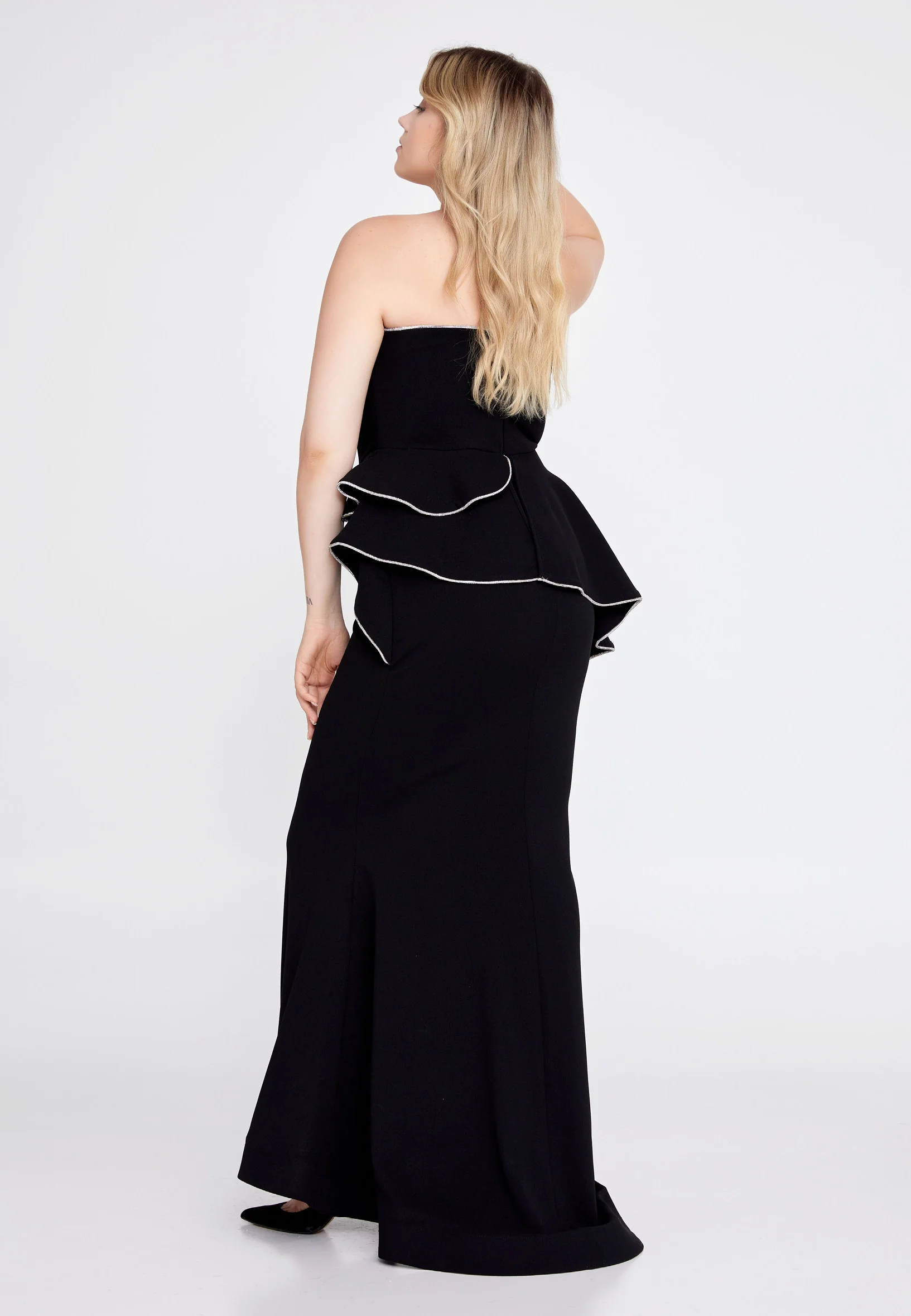 Strapless Maxi Crepe Mermaid Plus Size Wedding Guest Dress mtn2295-1 - Image 2