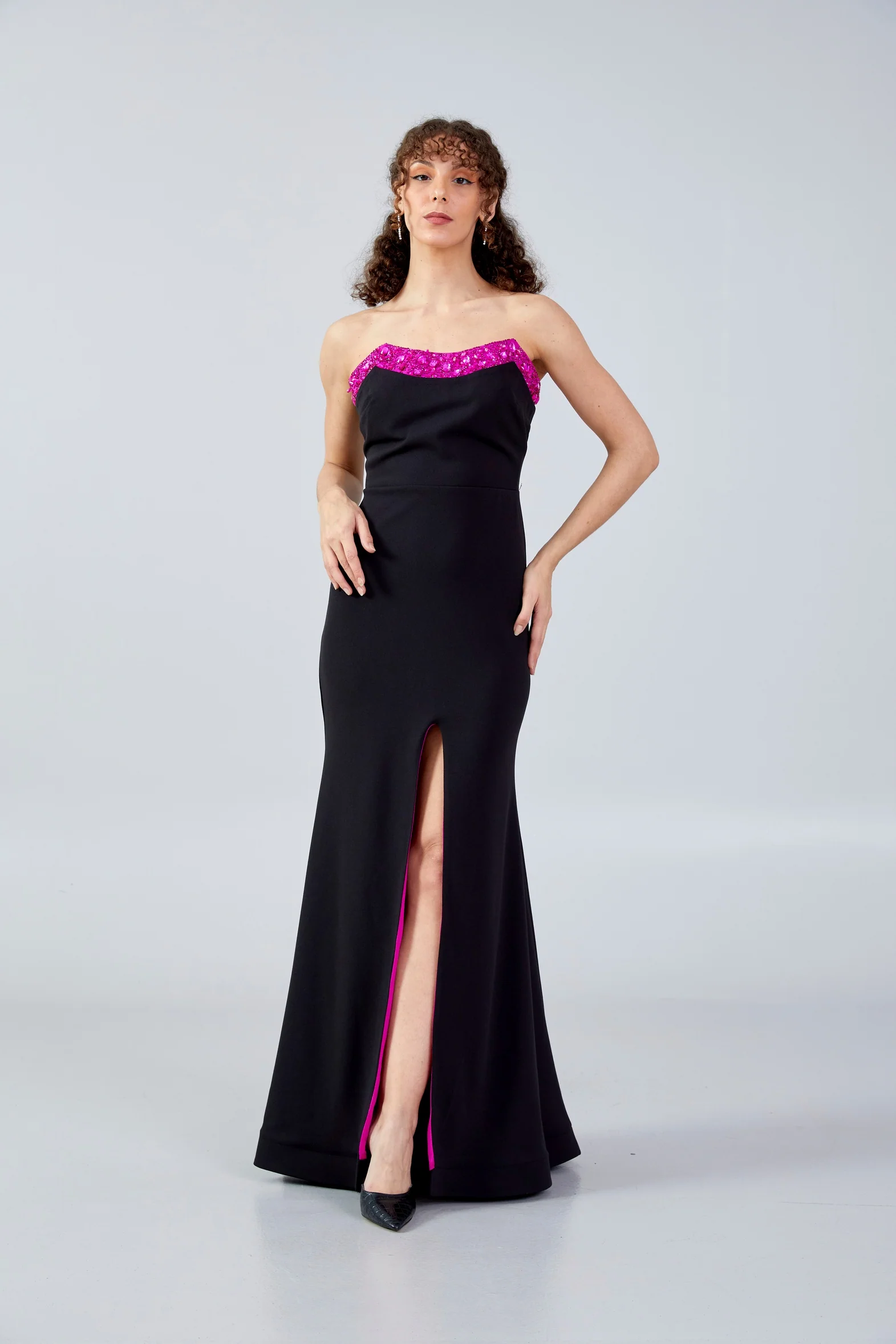 Strapless Maxi Crepe Mermaid Regular Evening Dress mtn88132