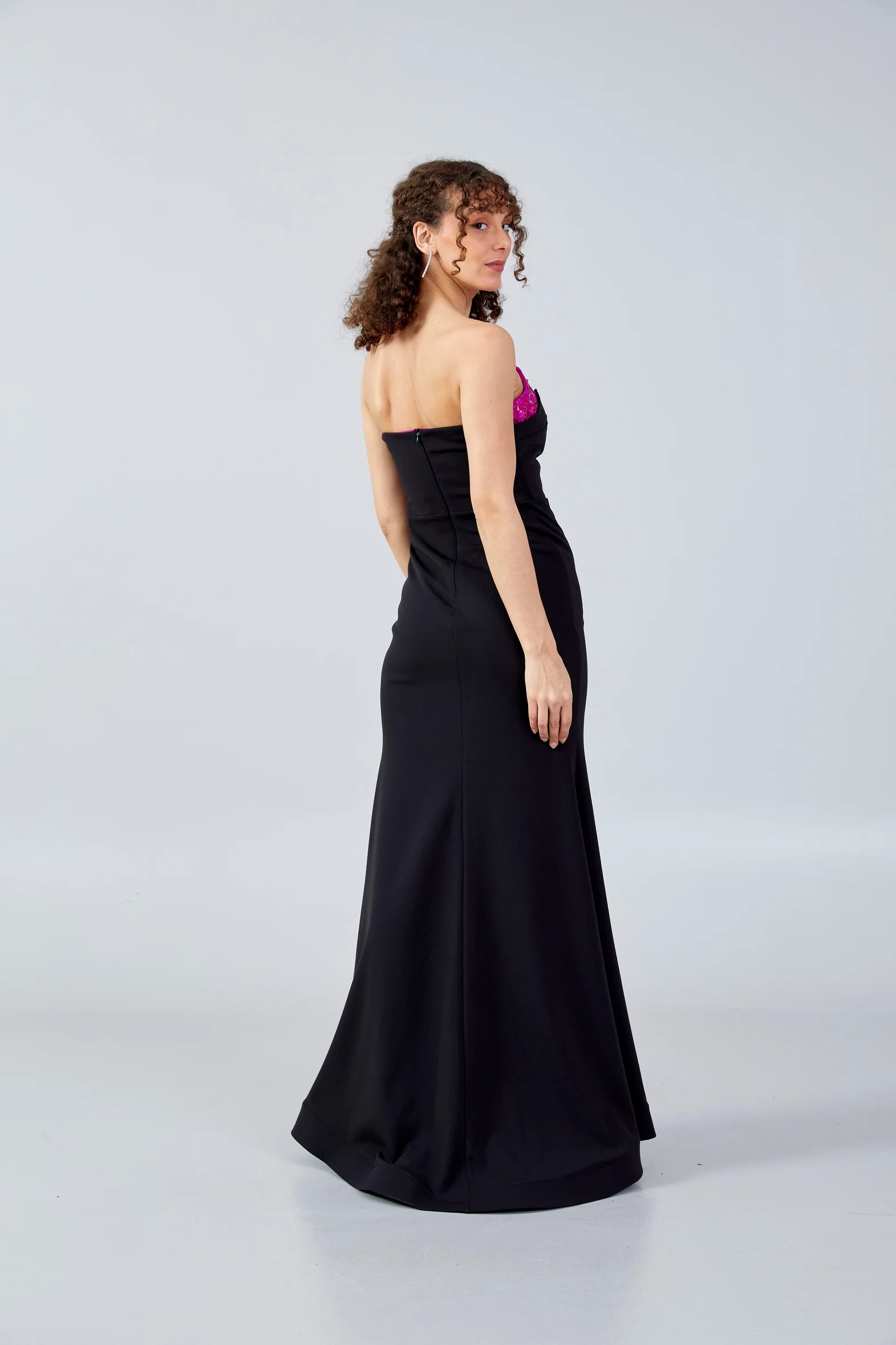 Strapless Maxi Crepe Mermaid Regular Evening Dress mtn88132 - Image 2