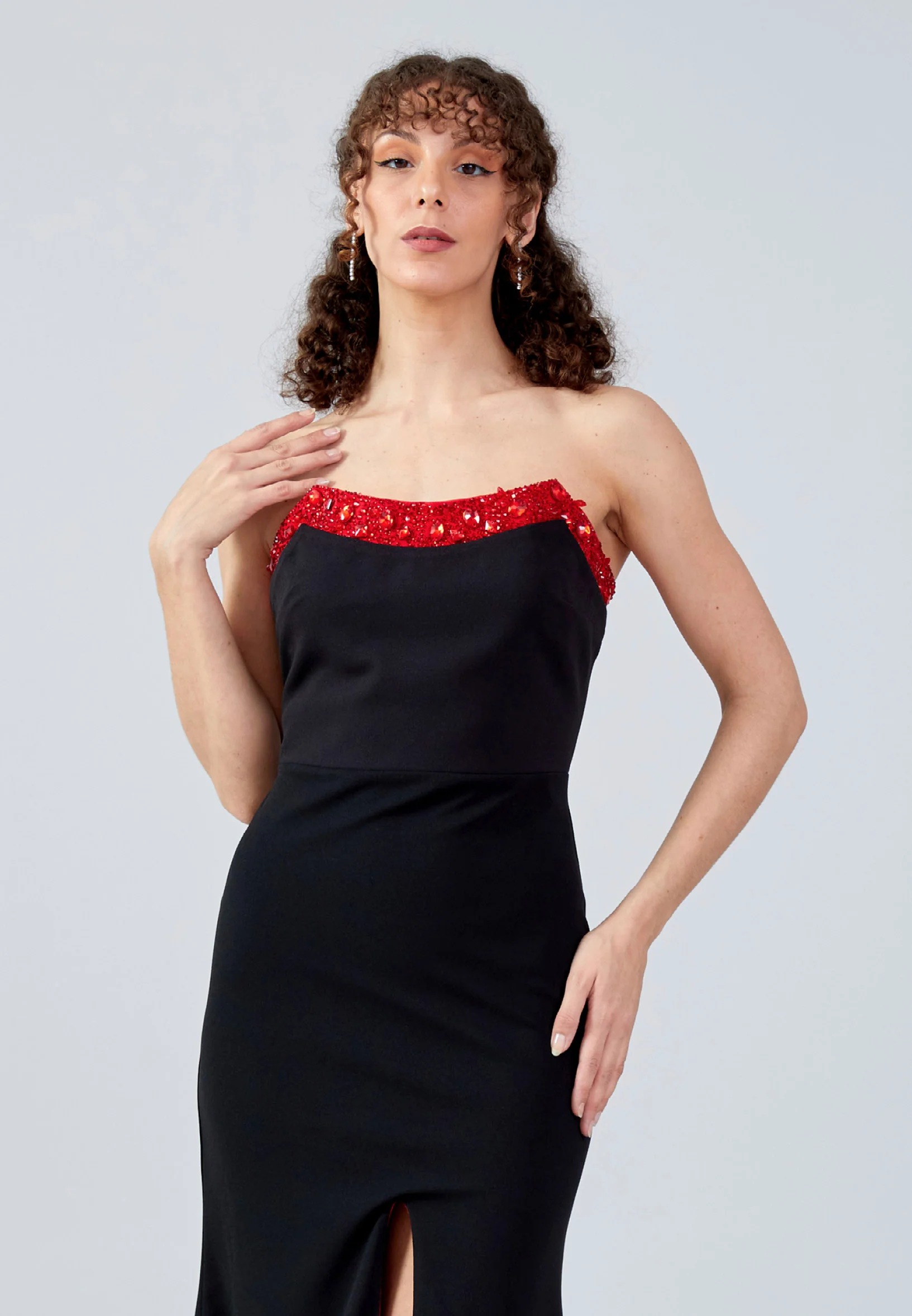 Strapless Maxi Crepe Mermaid Regular Evening Dress mtn88132 - Image 8
